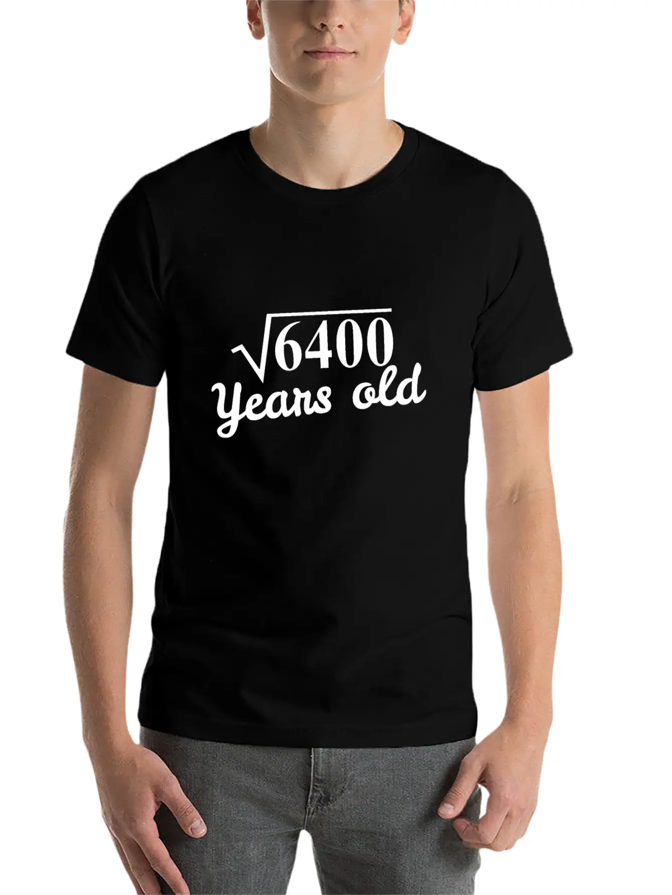 Square Root 6400 Years Old - 80th Birthday Gift Breathable Graphic T-Shirt – Perfect For Casual Days