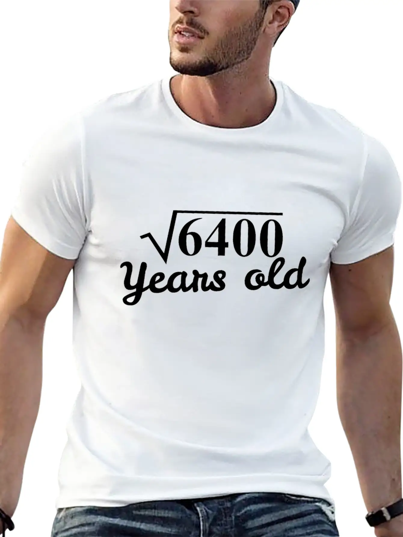 Square Root 6400 Years Old - 80th Birthday Gift Breathable Graphic T-Shirt – Perfect For Casual Days