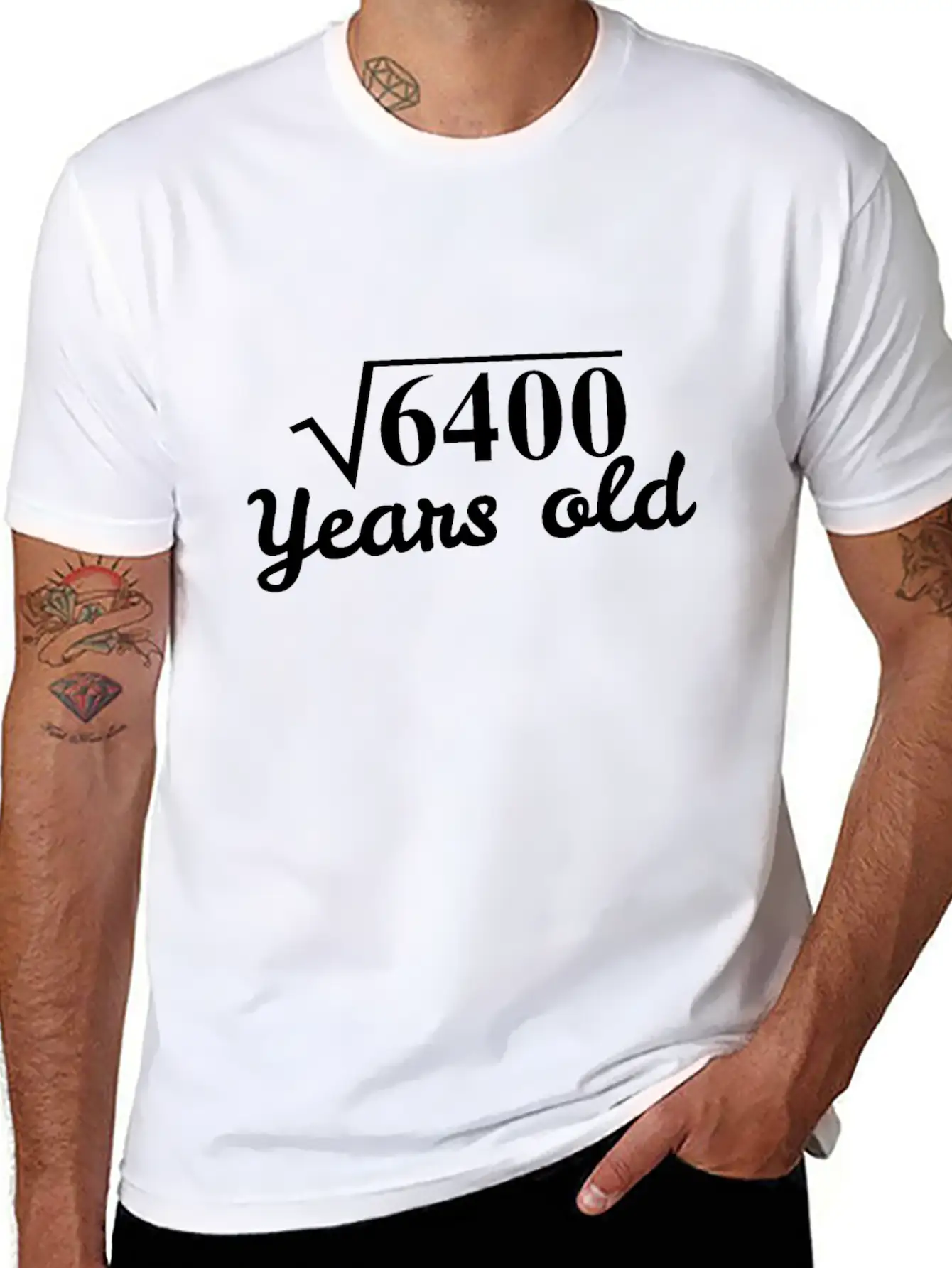 Square Root 6400 Years Old - 80th Birthday Gift Breathable Graphic T-Shirt – Perfect For Casual Days