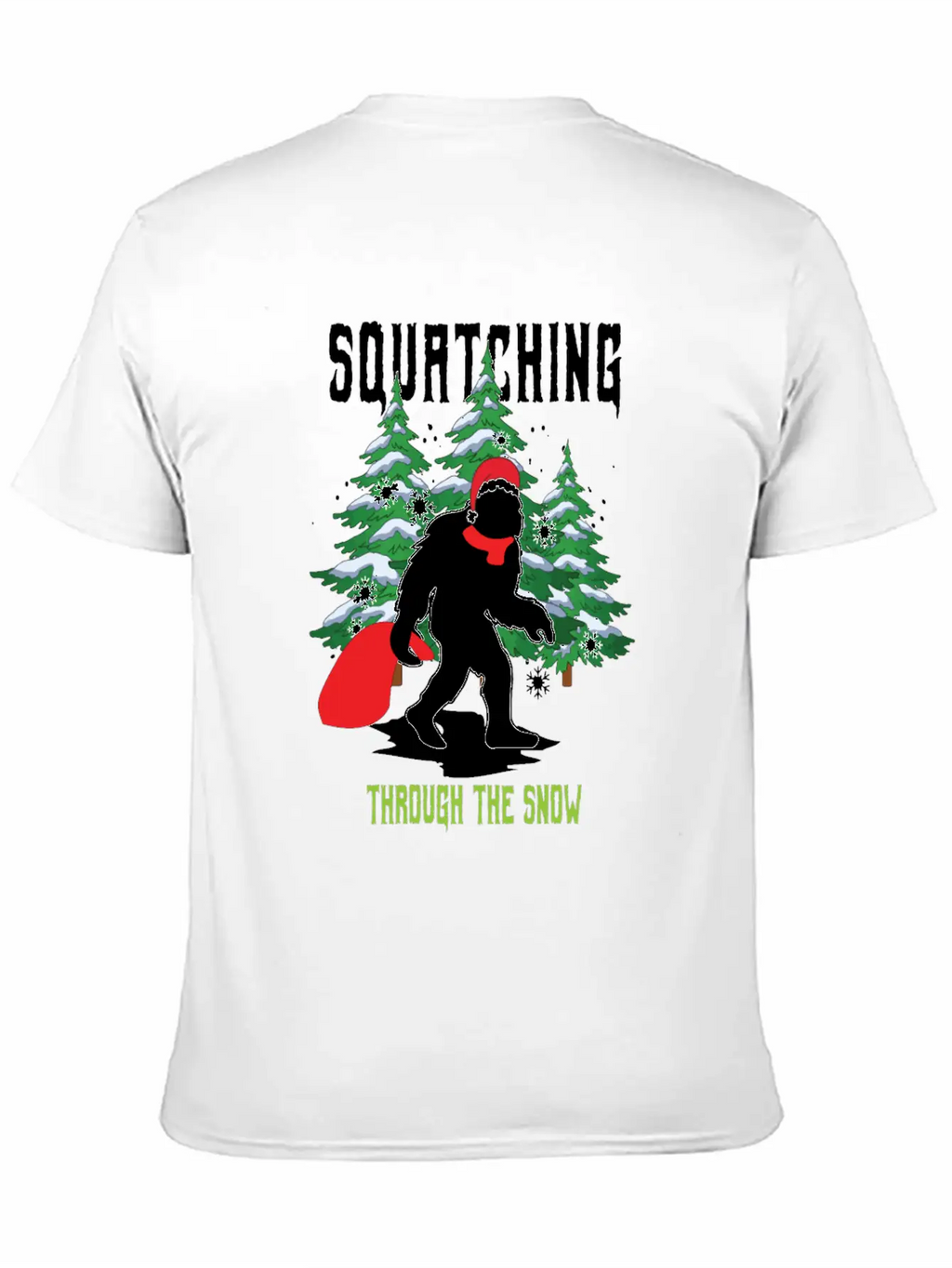 Squatching Throw The Snow Christmas Bigfoot Breathable Graphic T-Shirt – Perfect For Casual Days