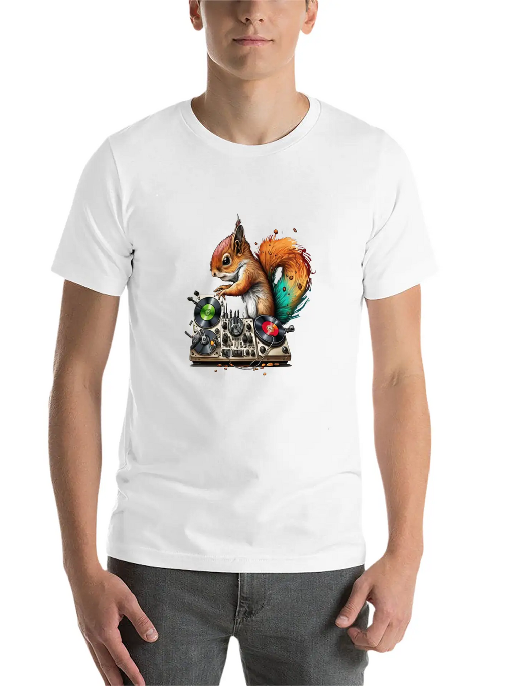 Squirell Dj Stylish Everyday T-Shirt – Unisex Basic Cotton Tee