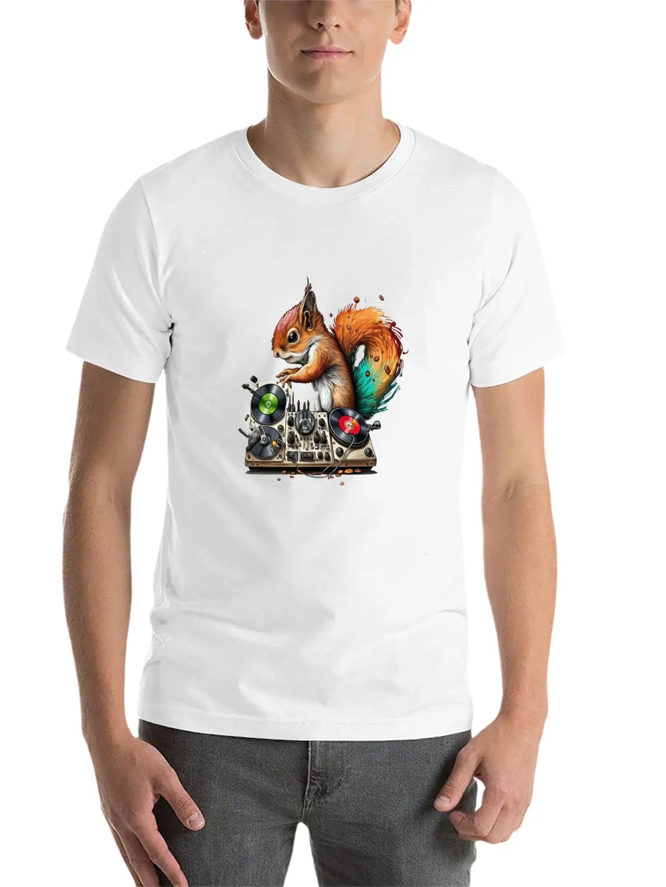 Squirell Dj Stylish Everyday T-Shirt – Unisex Basic Cotton Tee
