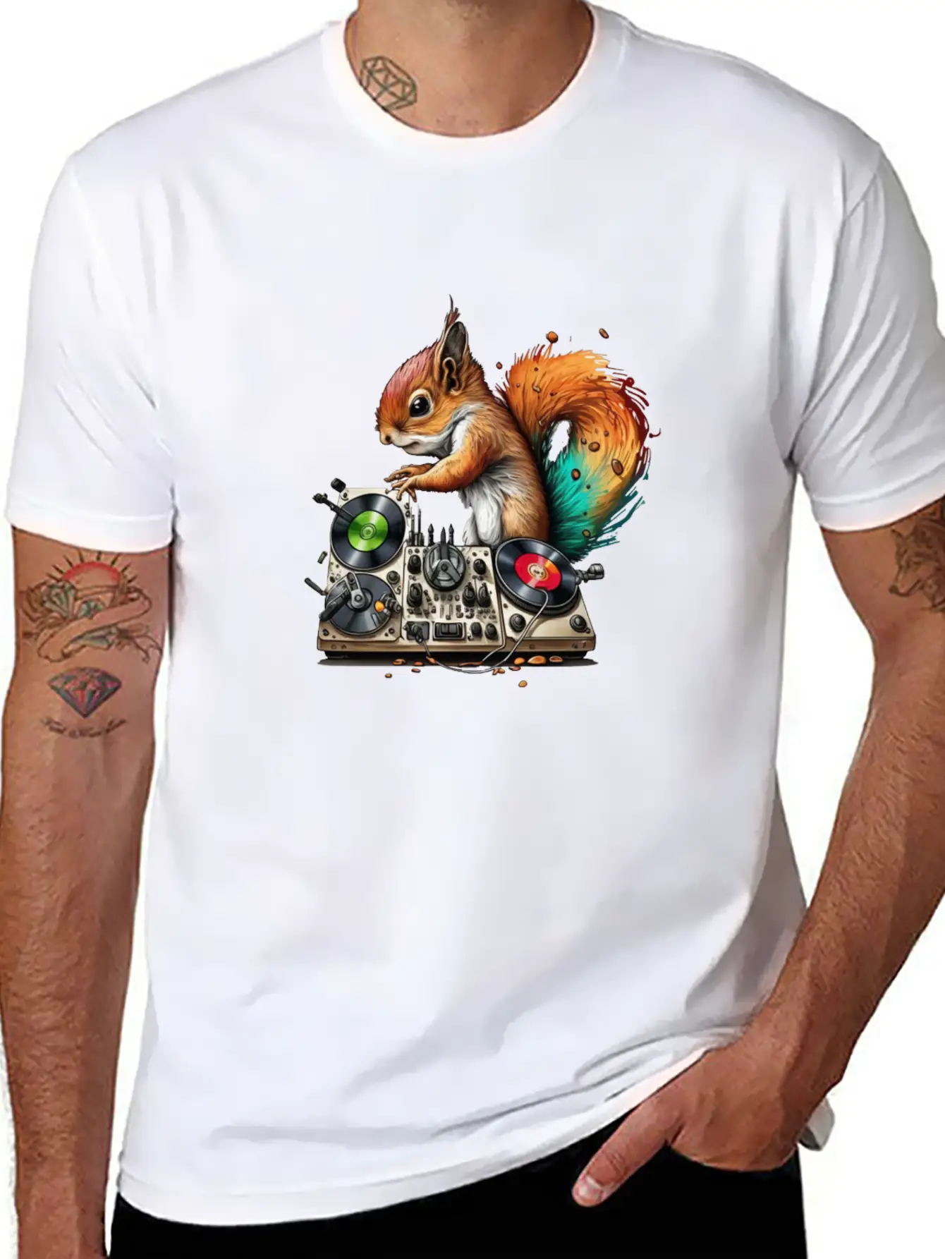 Squirell Dj Stylish Everyday T-Shirt – Unisex Basic Cotton Tee