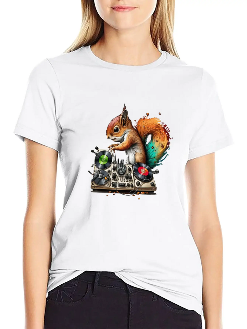 Squirell Dj Stylish Everyday T-Shirt – Unisex Basic Cotton Tee