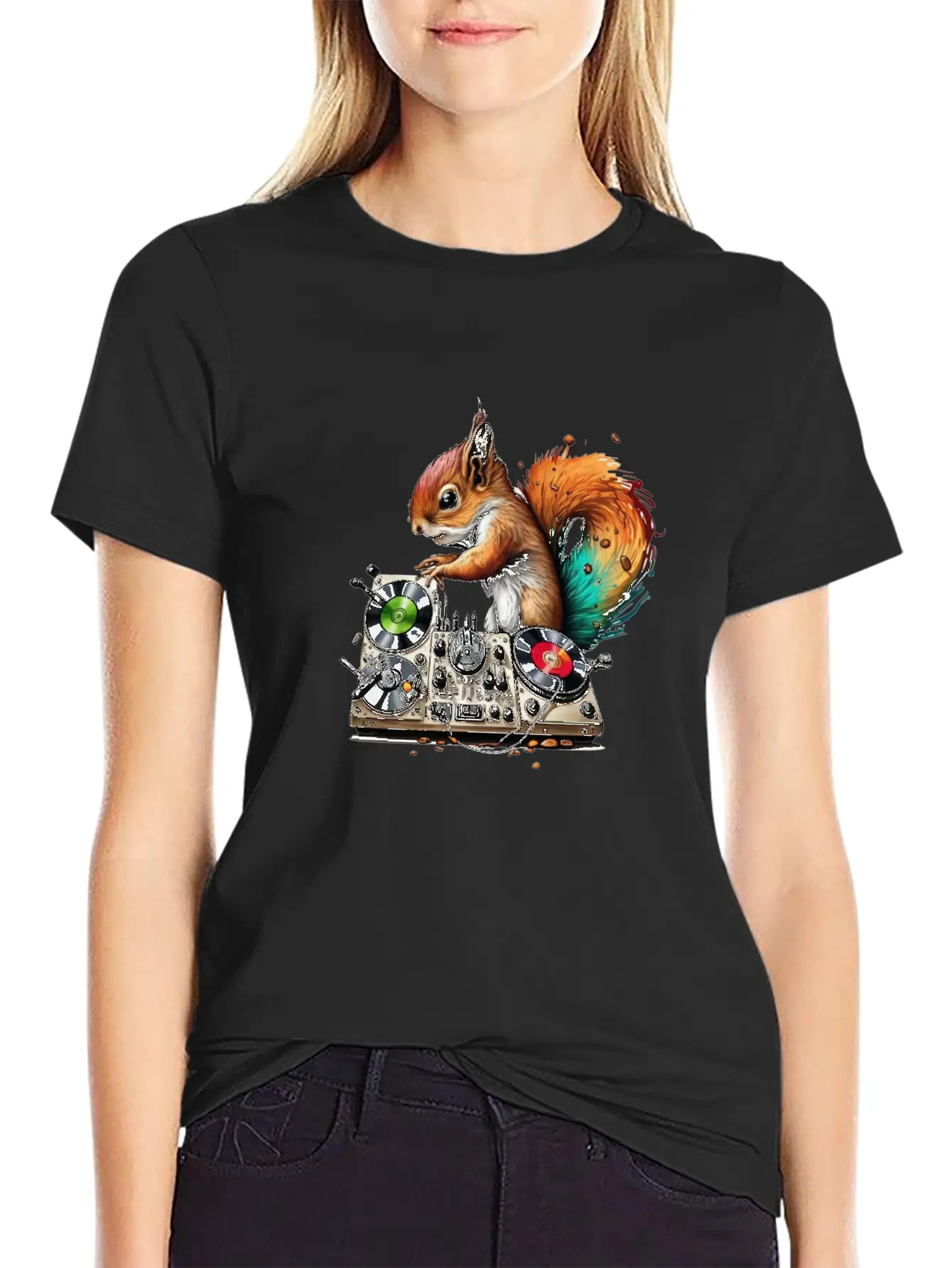 Squirell Dj Stylish Everyday T-Shirt – Unisex Basic Cotton Tee