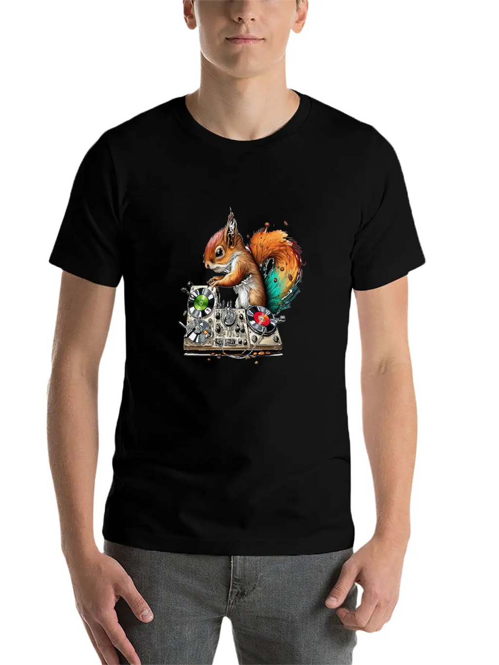 Squirell Dj Stylish Everyday T-Shirt – Unisex Basic Cotton Tee