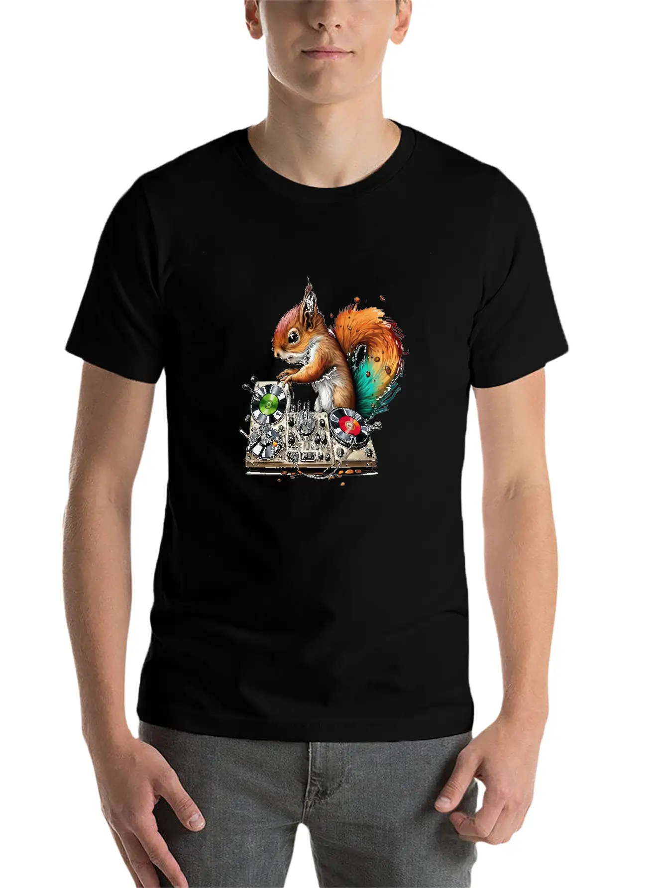 Squirell Dj Stylish Everyday T-Shirt – Unisex Basic Cotton Tee