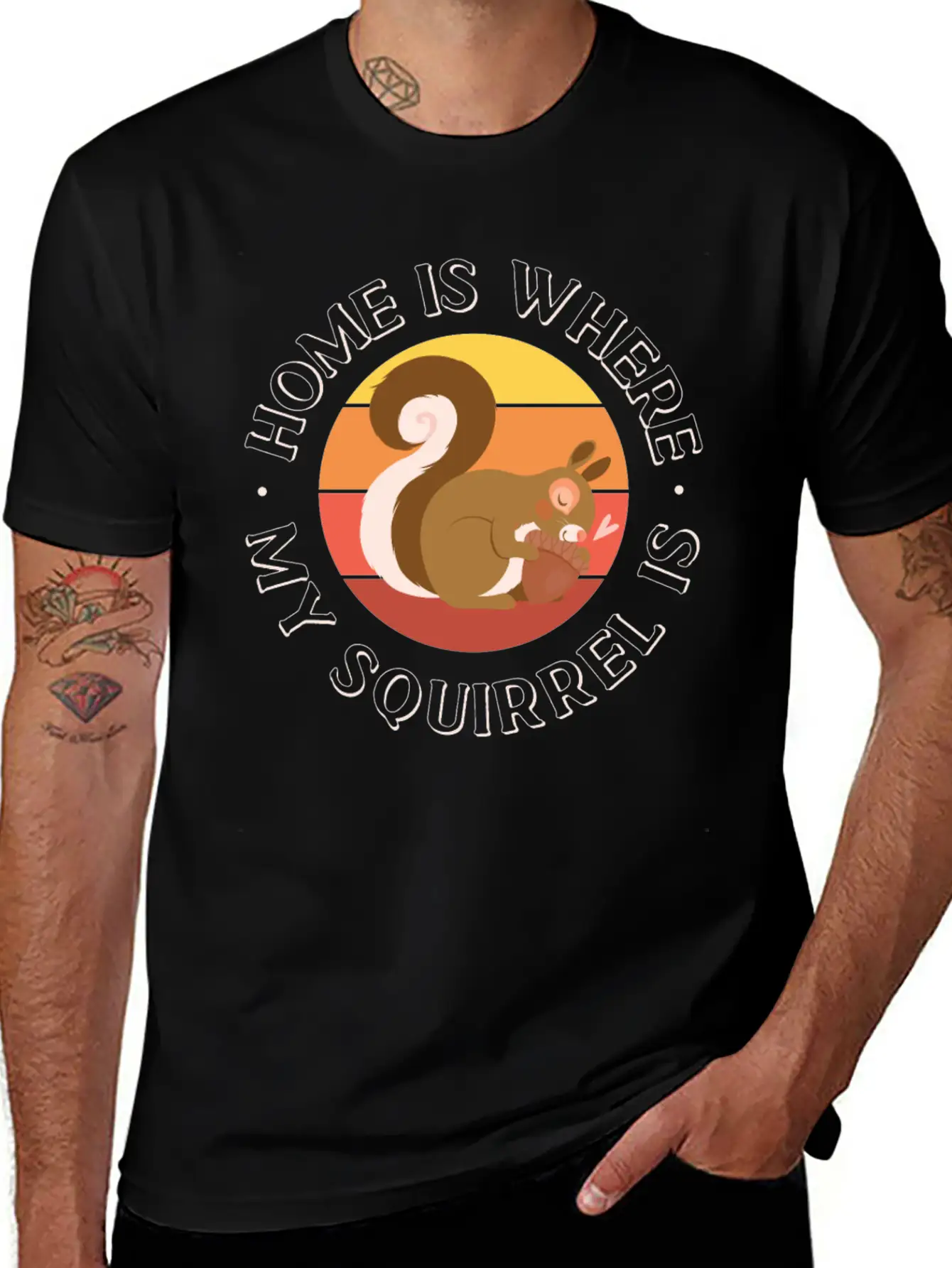 Squirrel Acorn Home Is Where My Basic Graphic T-Shirt – Daily Comfort In Soft Cotton