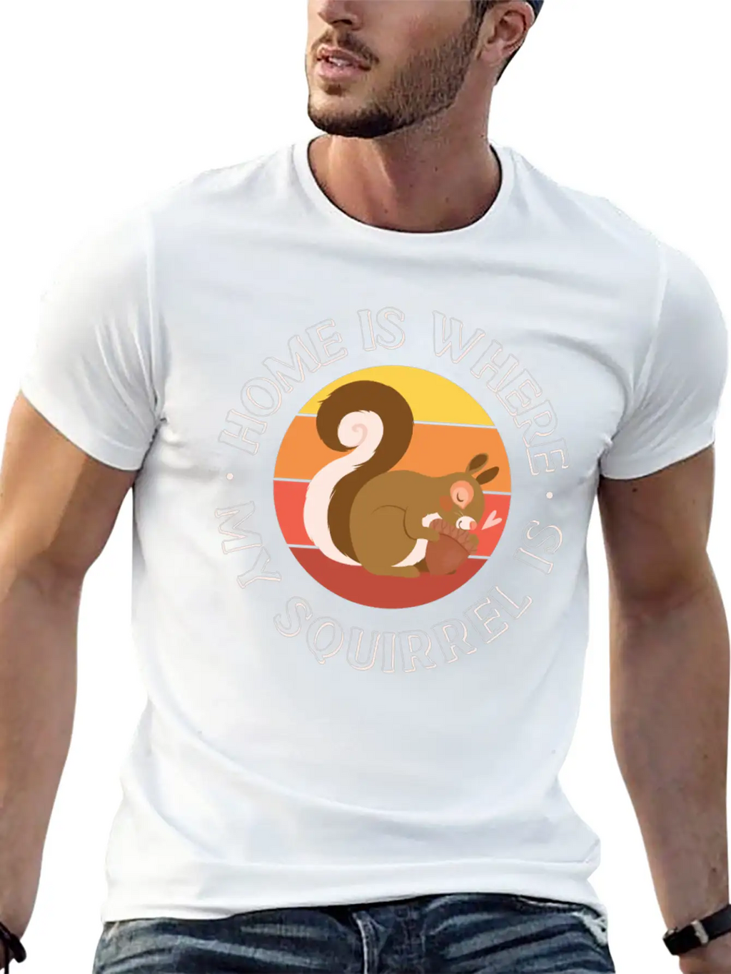 Squirrel Acorn Home Is Where My Basic Graphic T-Shirt – Daily Comfort In Soft Cotton