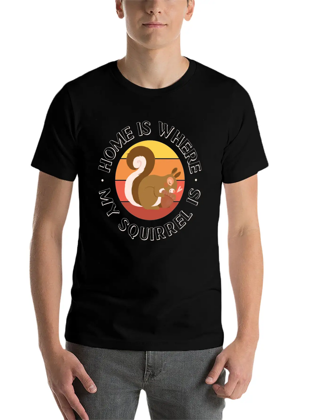Squirrel Acorn Home Is Where My Basic Graphic T-Shirt – Daily Comfort In Soft Cotton