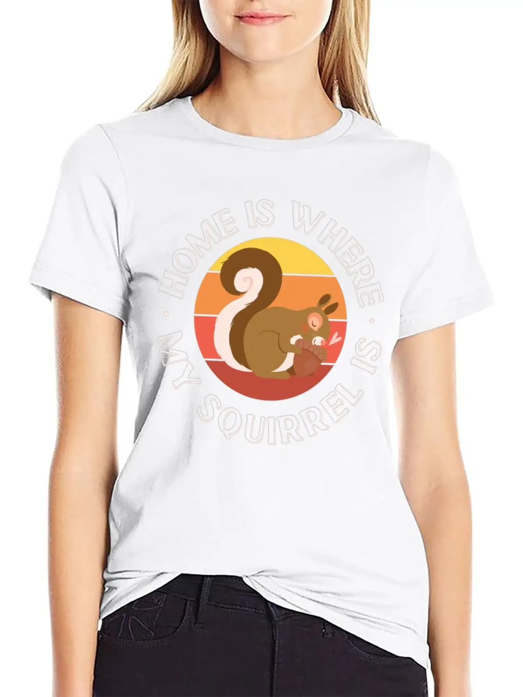 Squirrel Acorn Home Is Where My Basic Graphic T-Shirt – Daily Comfort In Soft Cotton