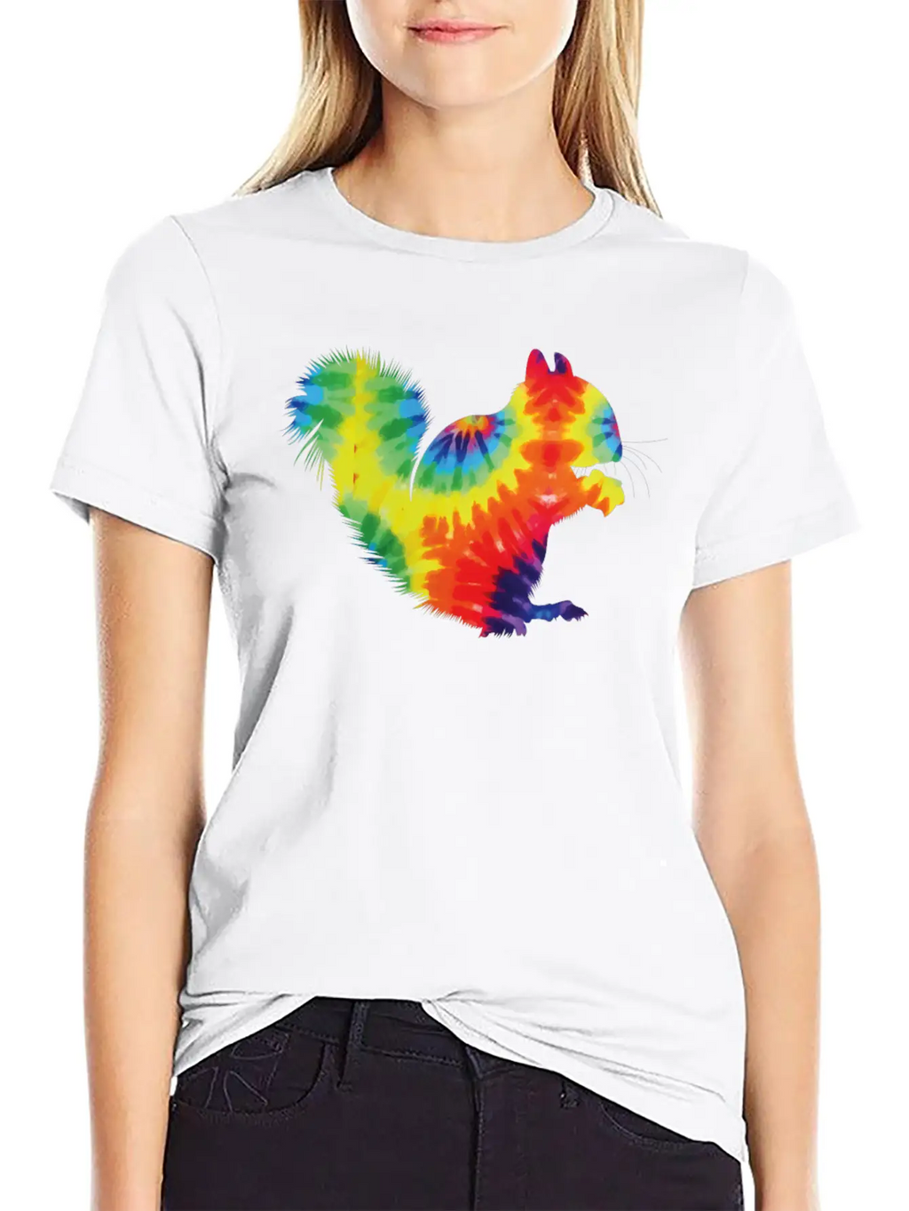 Squirrel Acorn Tie Dye Stylish Everyday T-Shirt – Unisex Basic Cotton Tee