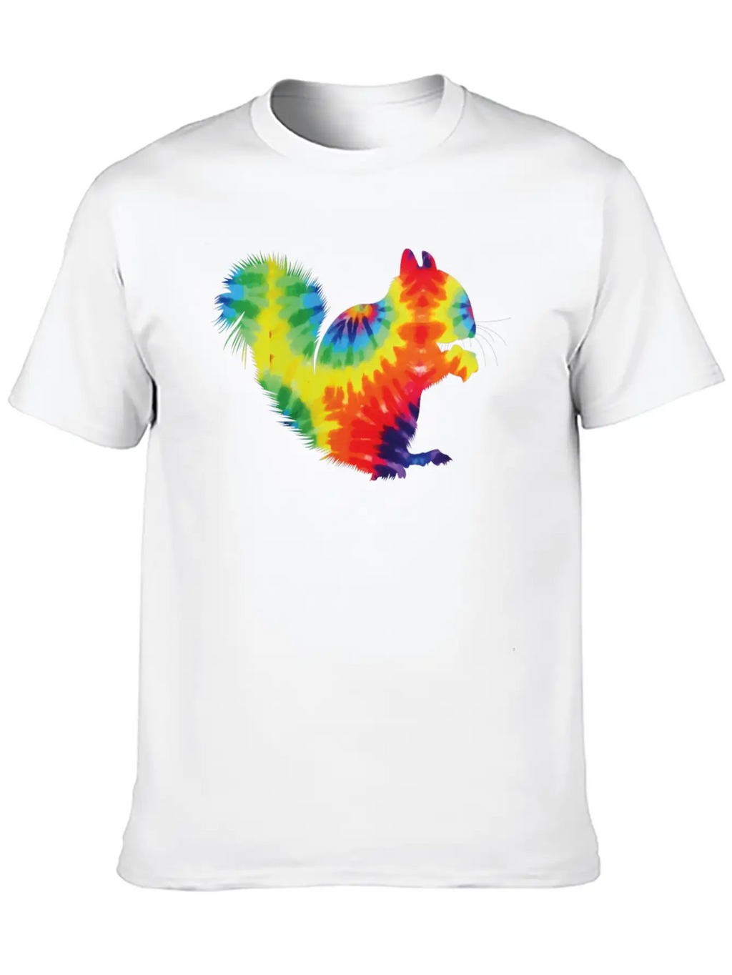 Squirrel Acorn Tie Dye Stylish Everyday T-Shirt – Unisex Basic Cotton Tee