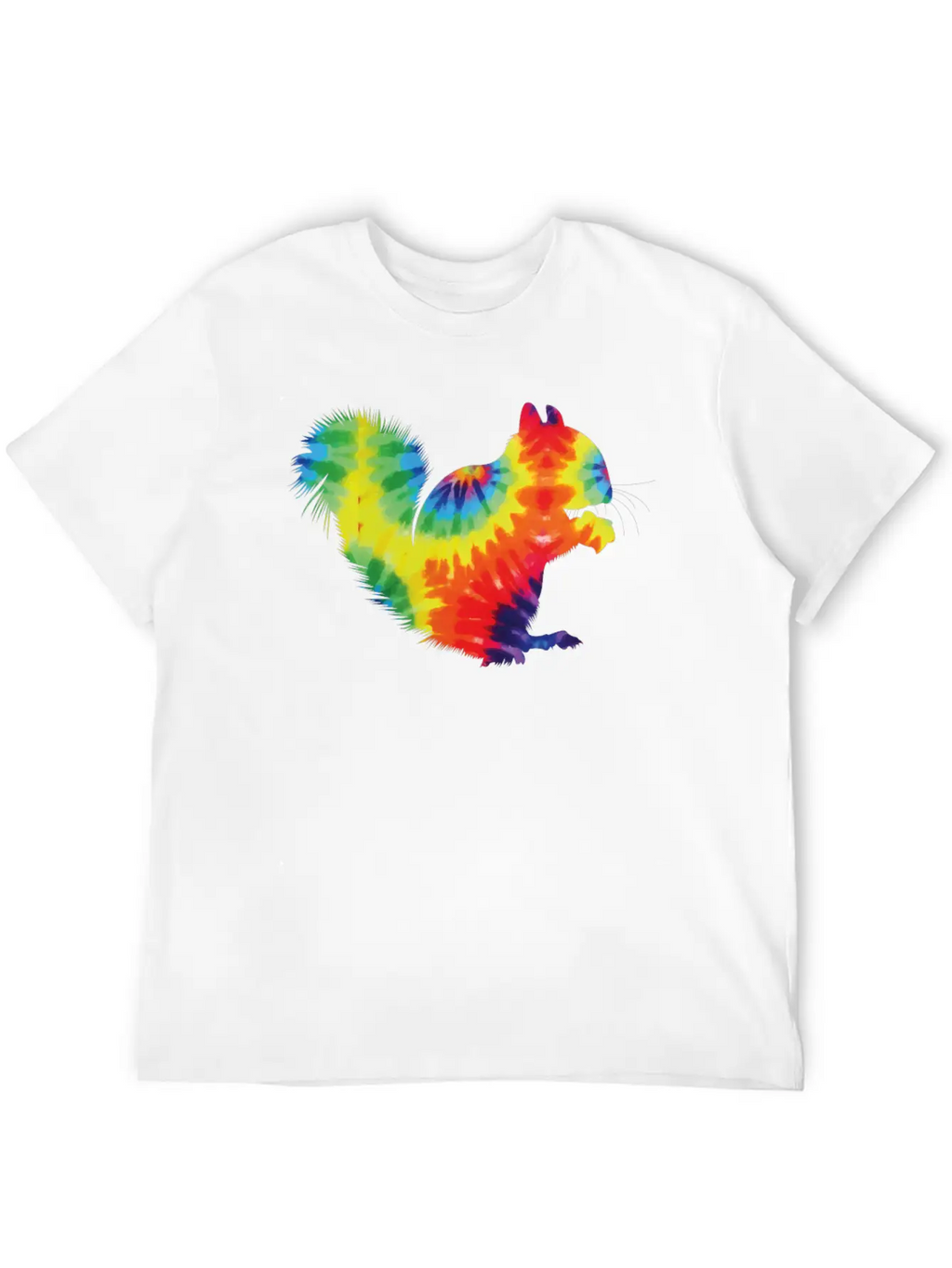 Squirrel Acorn Tie Dye Stylish Everyday T-Shirt – Unisex Basic Cotton Tee