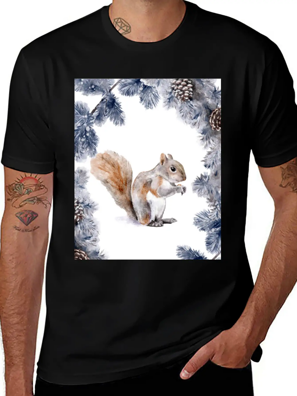 Squirrel In Winter Classic Cotton Tee – Unisex Comfort For Any Season