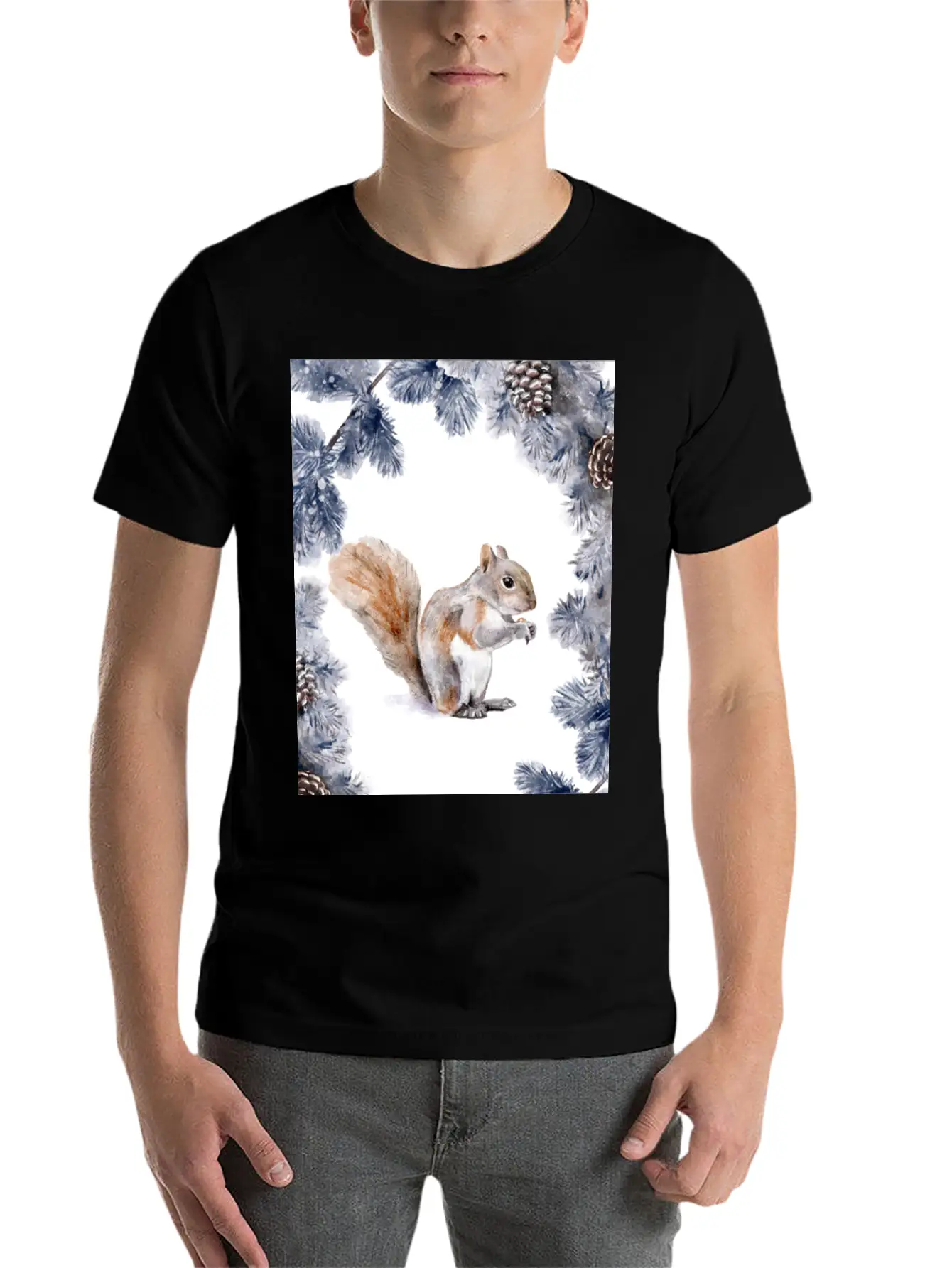 Squirrel In Winter Classic Cotton Tee – Unisex Comfort For Any Season