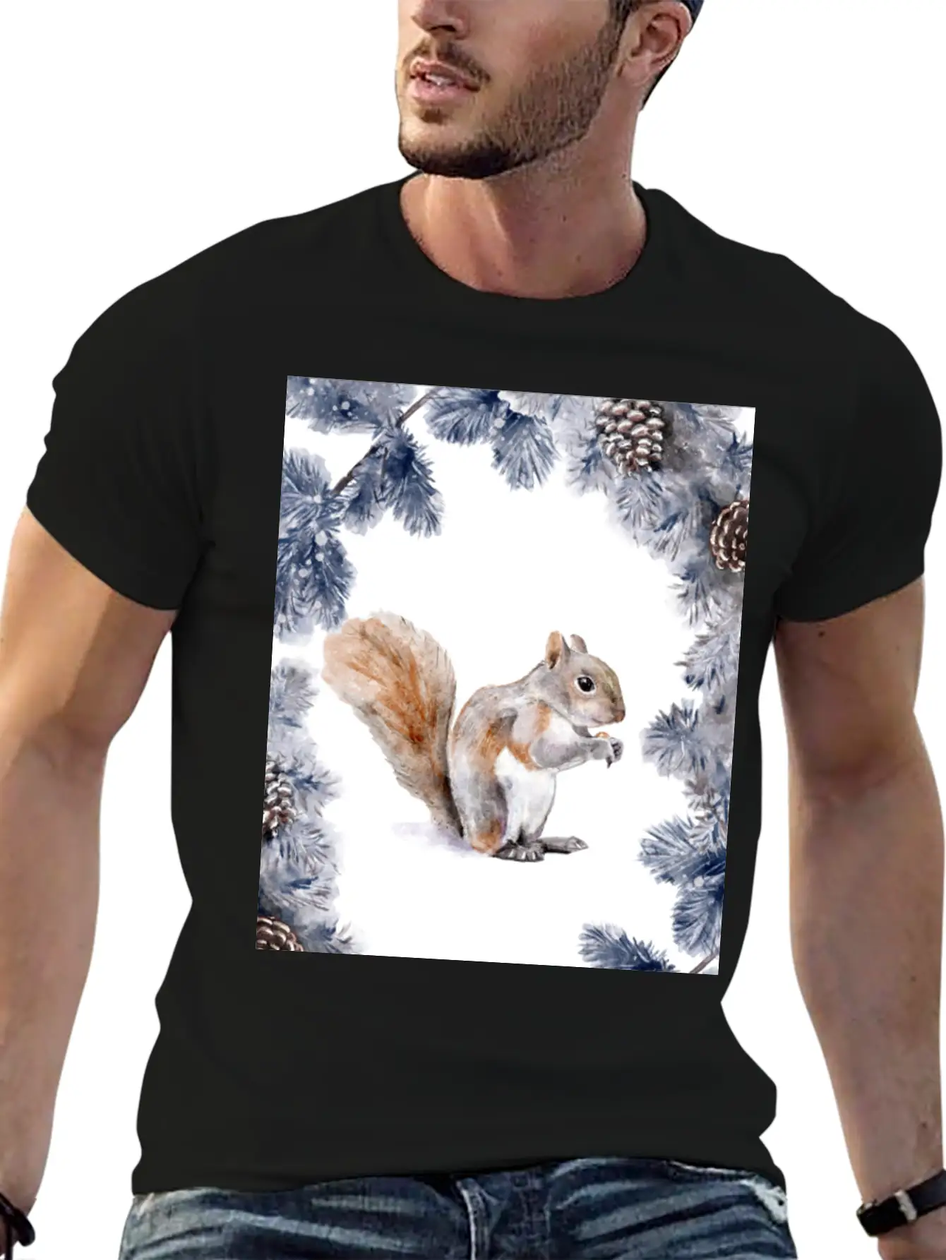 Squirrel In Winter Classic Cotton Tee – Unisex Comfort For Any Season