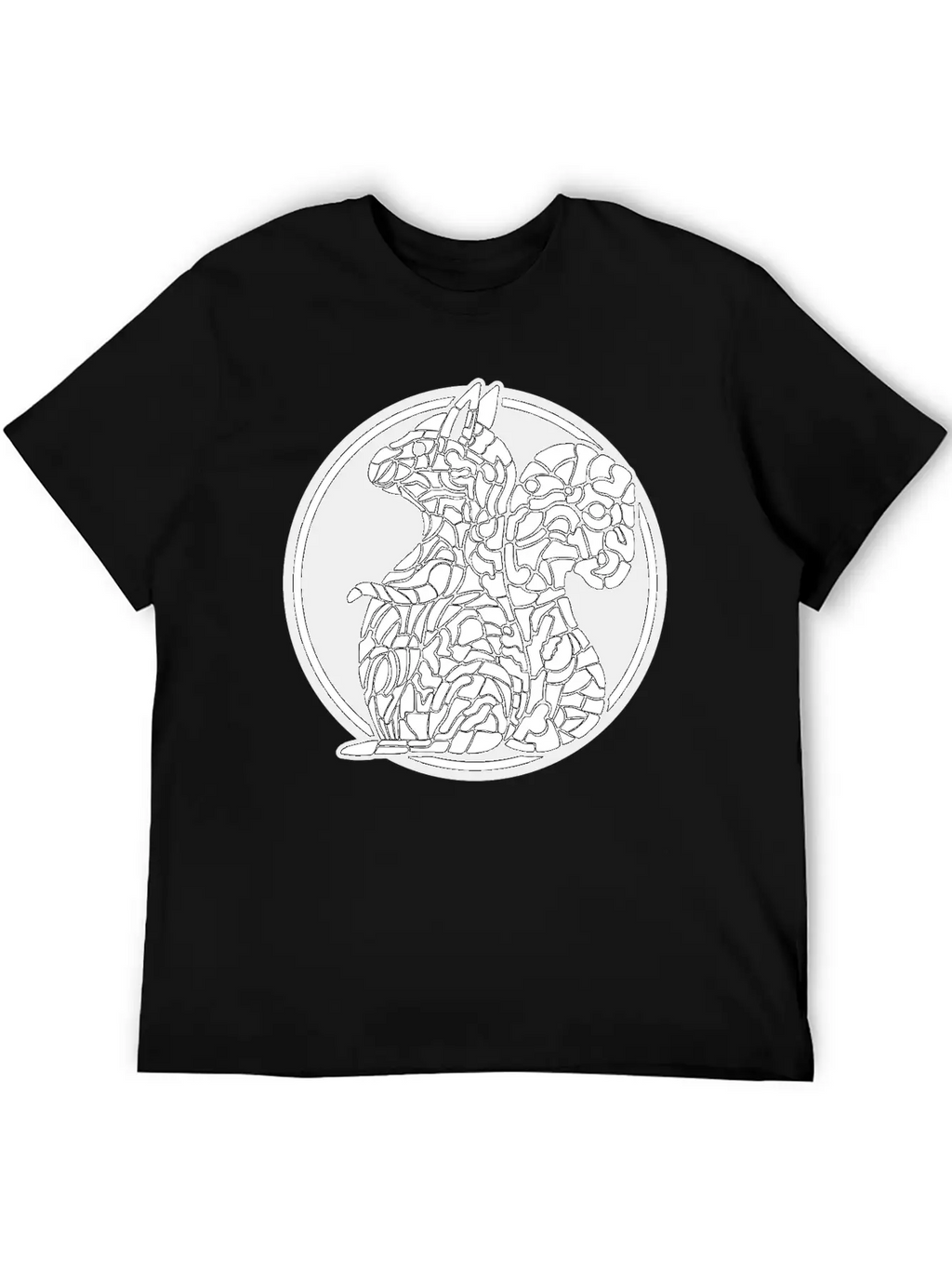 Squirrel Mosaic In Circle Retro Stylish Everyday T-Shirt – Unisex Basic Cotton Tee
