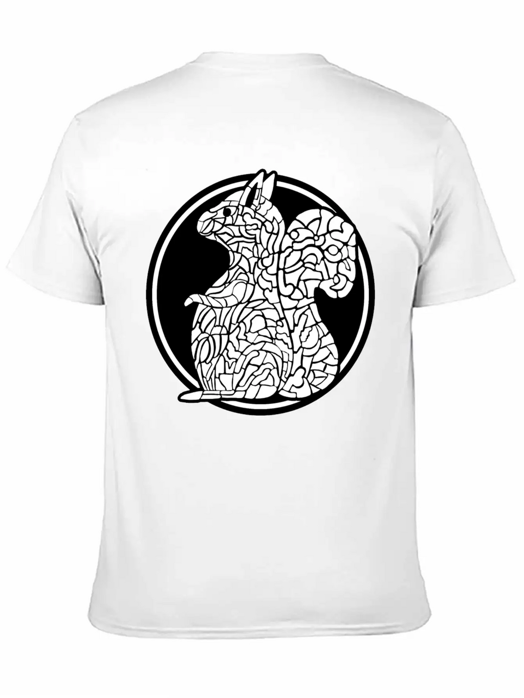 Squirrel Mosaic In Circle Retro Stylish Everyday T-Shirt – Unisex Basic Cotton Tee