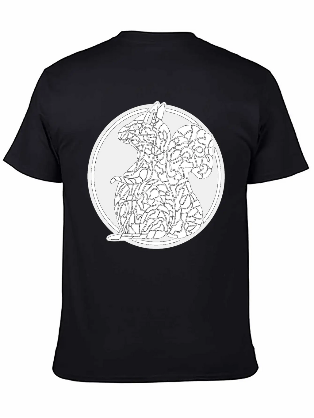 Squirrel Mosaic In Circle Retro Stylish Everyday T-Shirt – Unisex Basic Cotton Tee