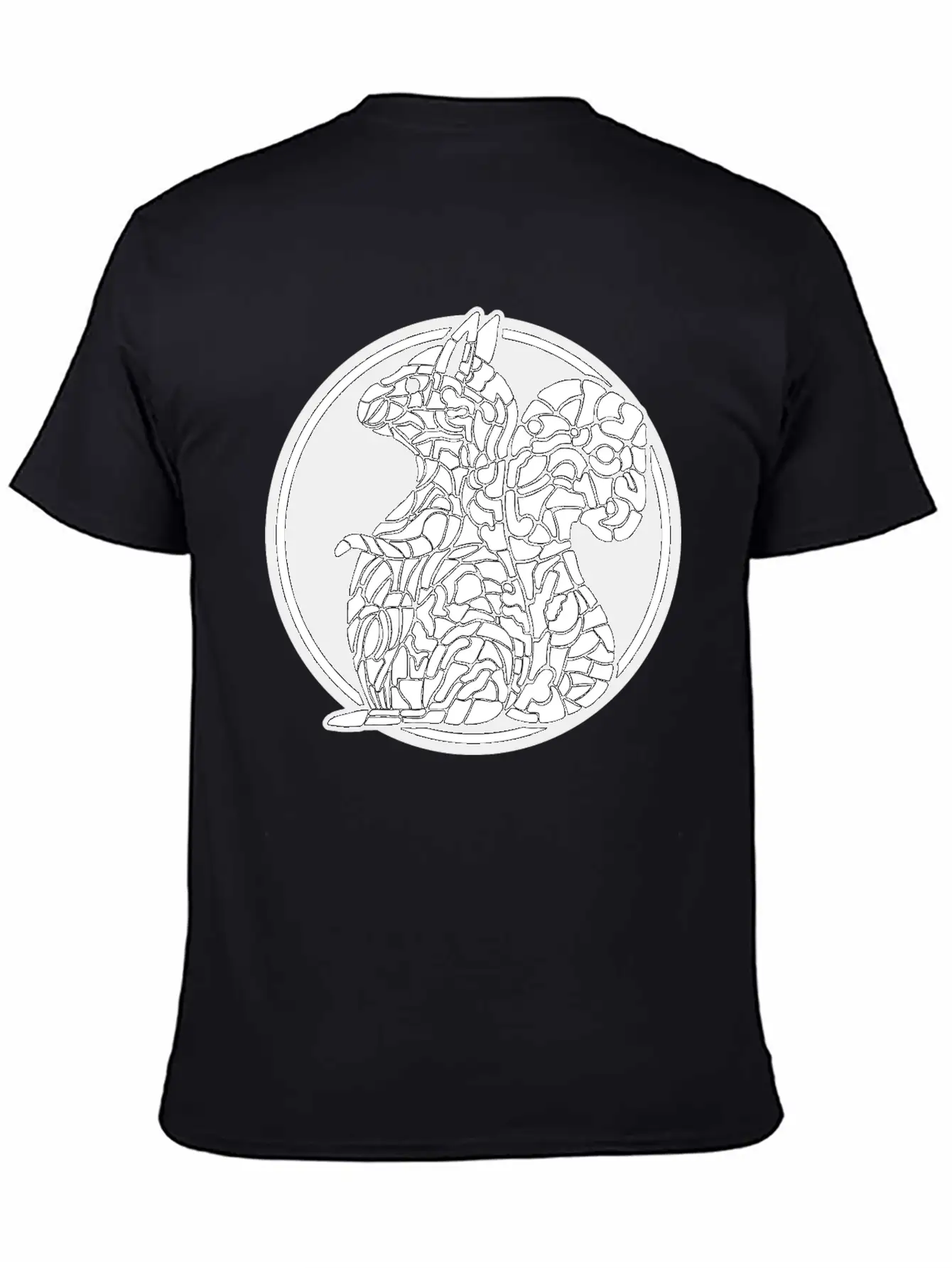 Squirrel Mosaic In Circle Retro Stylish Everyday T-Shirt – Unisex Basic Cotton Tee