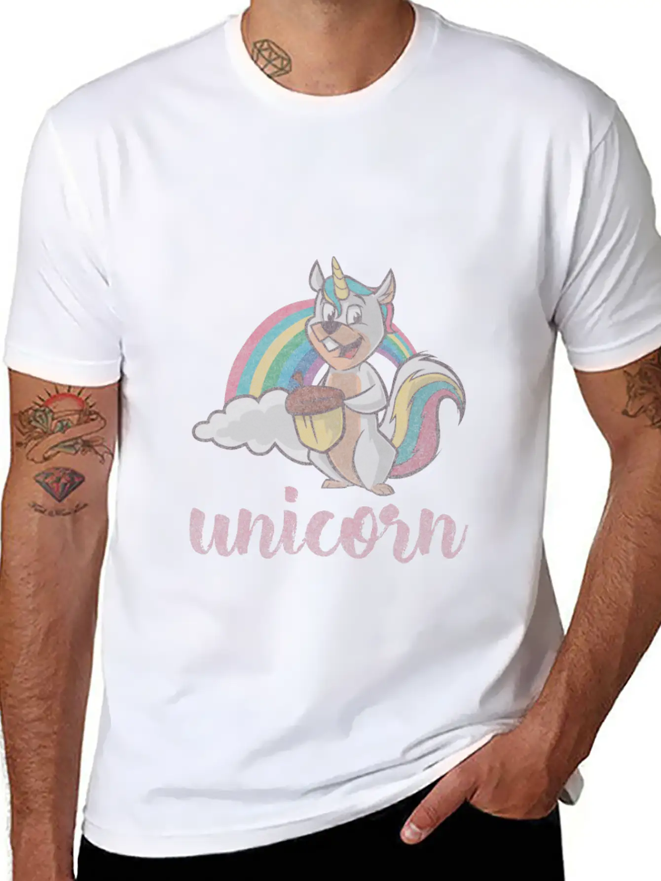 Squirrel Unicorn Unisex Casual T-Shirt – Clean Design For Daily Comfort