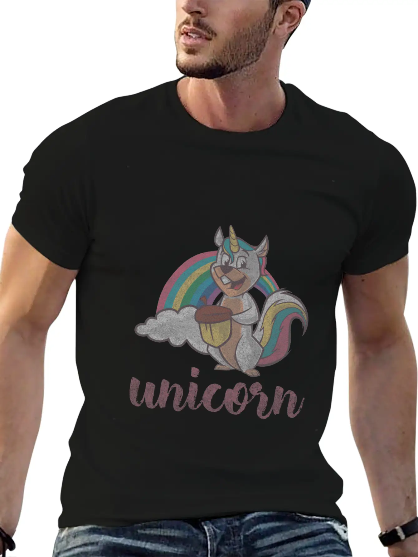 Squirrel Unicorn Unisex Casual T-Shirt – Clean Design For Daily Comfort