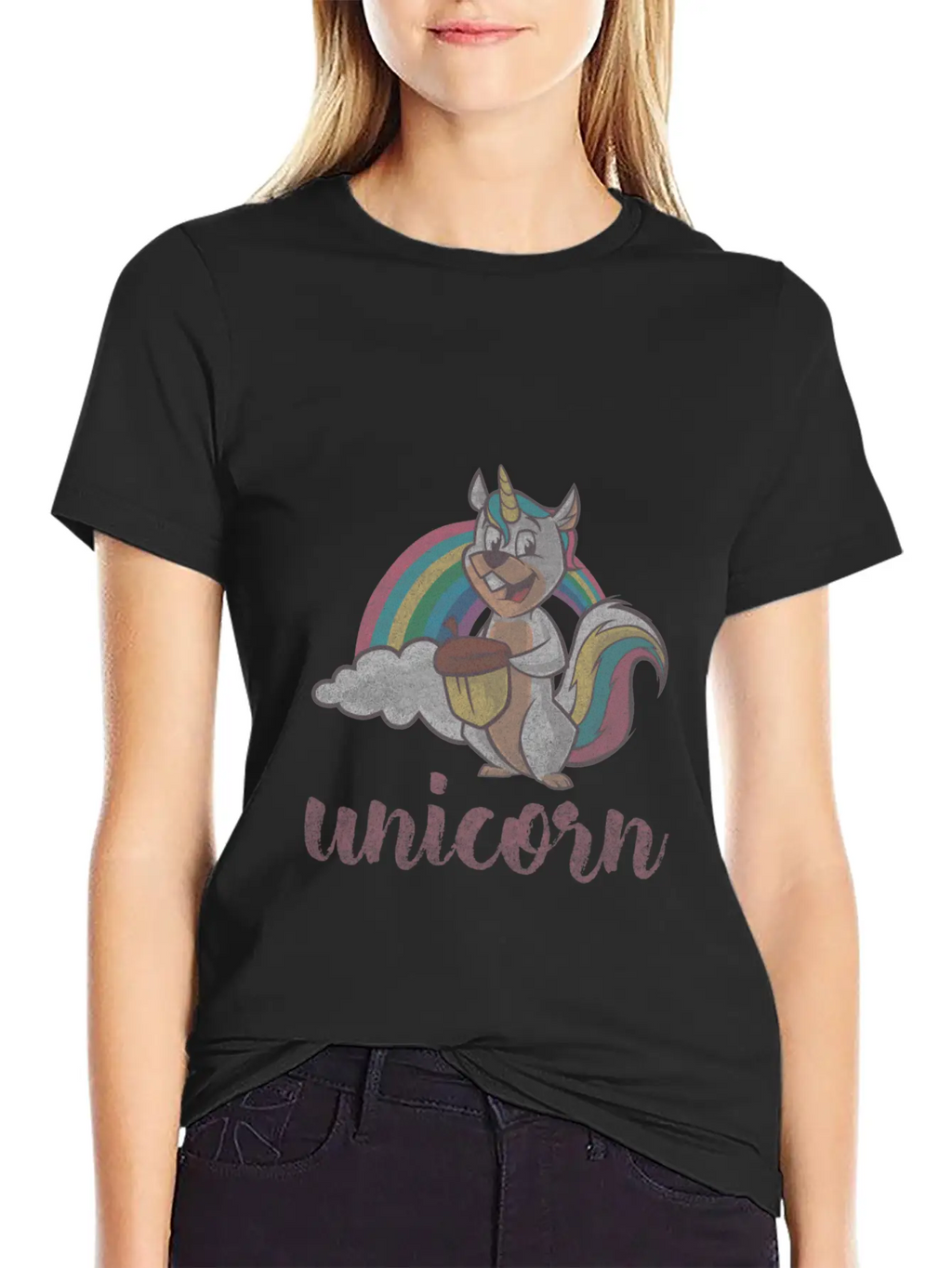 Squirrel Unicorn Unisex Casual T-Shirt – Clean Design For Daily Comfort