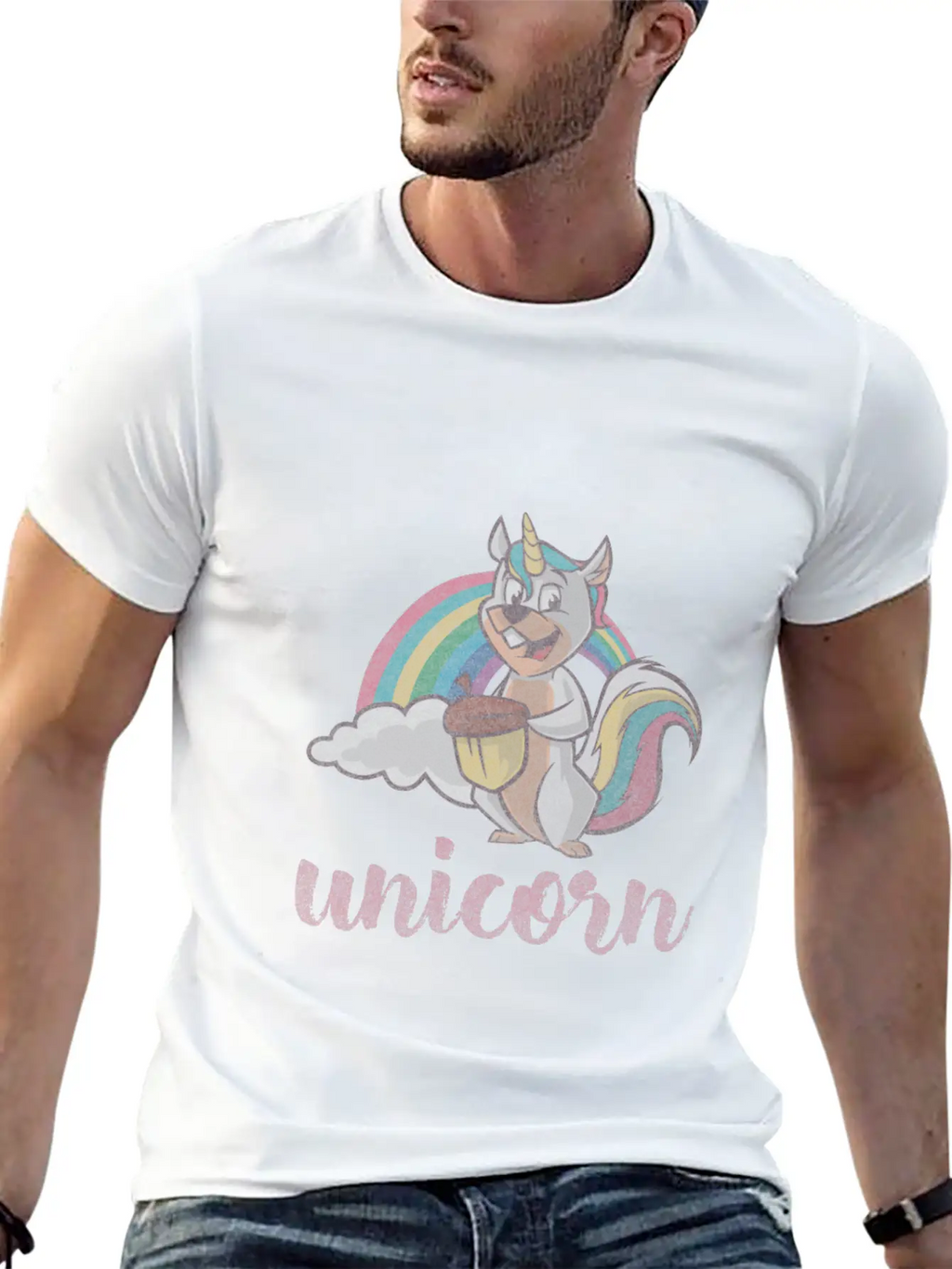 Squirrel Unicorn Unisex Casual T-Shirt – Clean Design For Daily Comfort