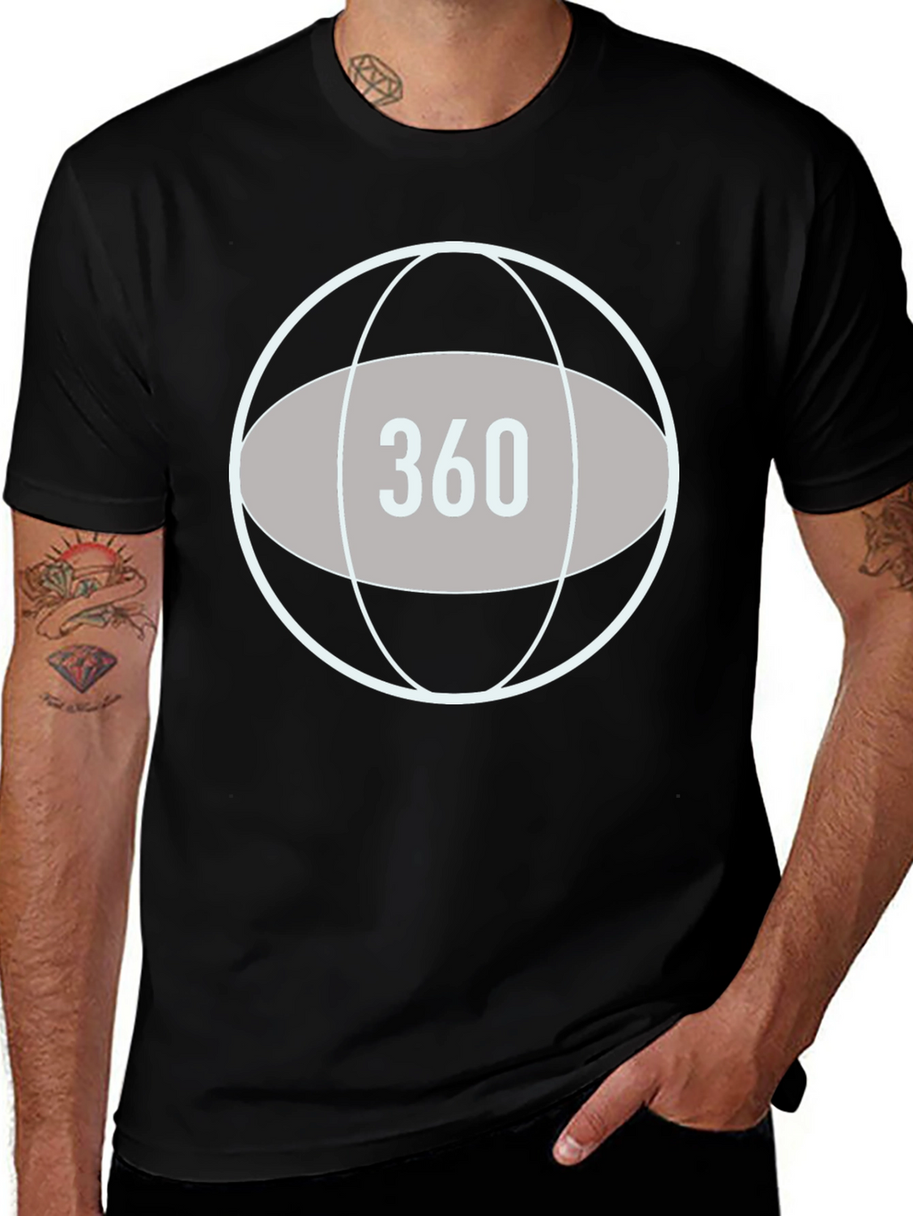 360 Graphic T-Shirt - Stylish Globe Design