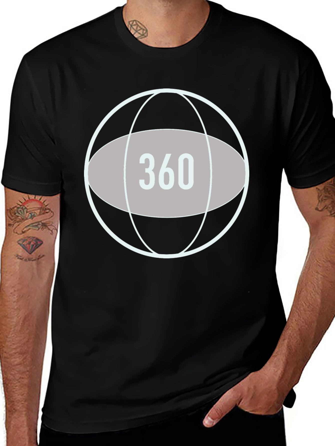 360 Graphic T-Shirt - Stylish Globe Design