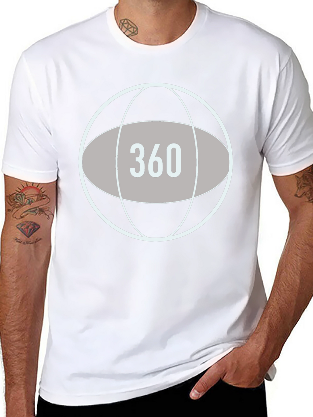 360 Graphic T-Shirt - Stylish Globe Design