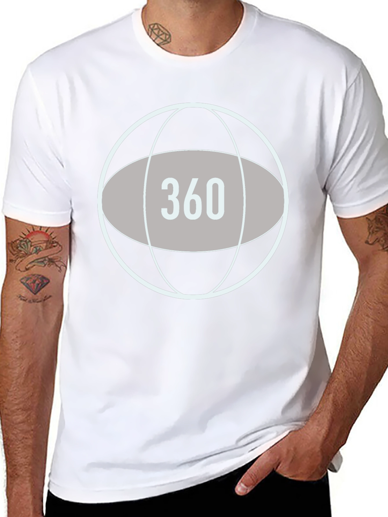 360 Graphic T-Shirt - Stylish Globe Design