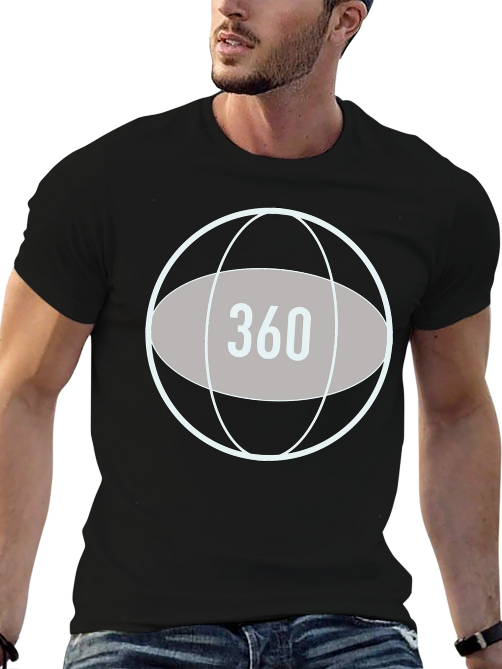 360 Graphic T-Shirt - Stylish Globe Design