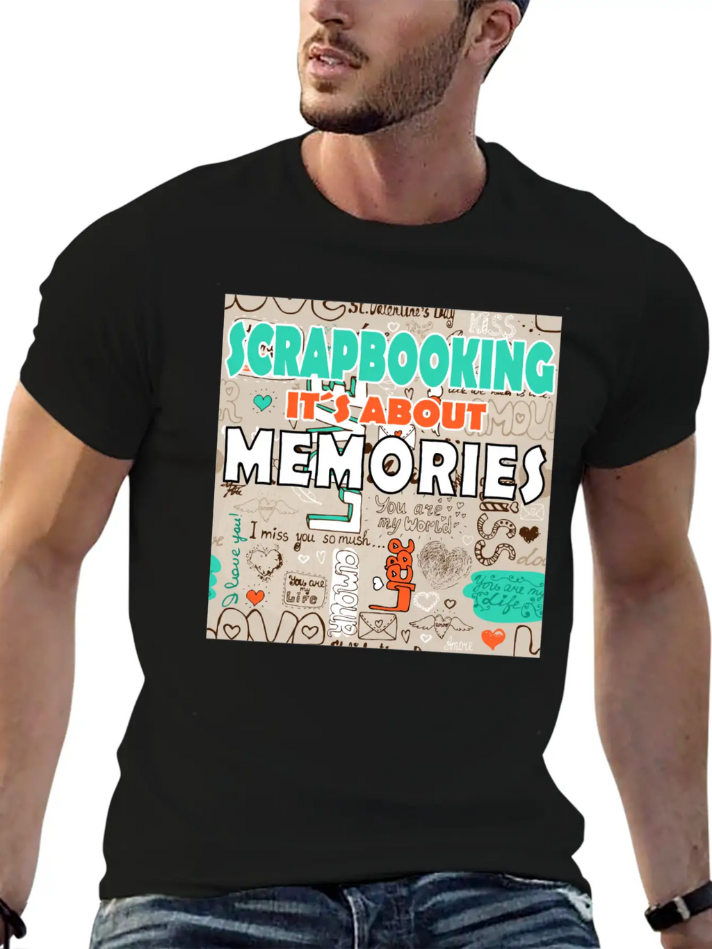 Srcapbooking It's About Memories Unisex Casual T-Shirt – Clean Design For Daily Comfort
