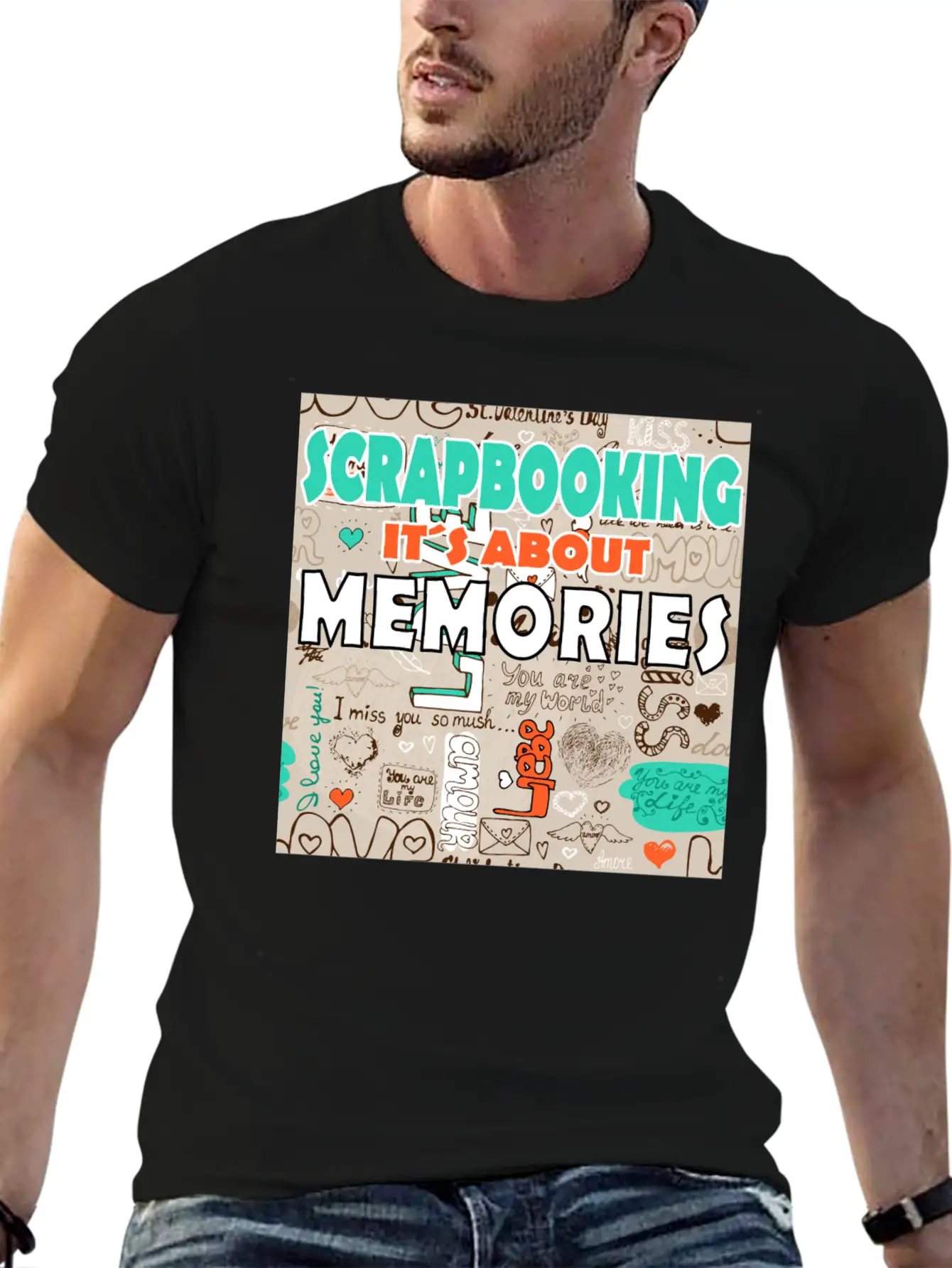 Srcapbooking It's About Memories Unisex Casual T-Shirt – Clean Design For Daily Comfort