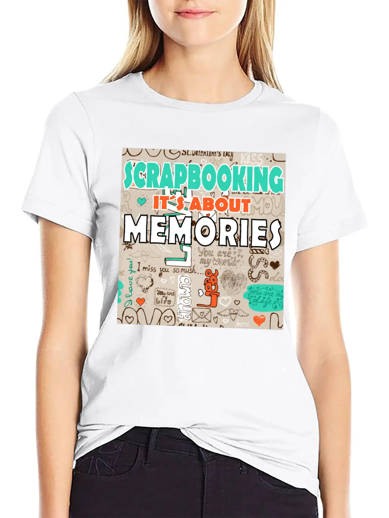 Srcapbooking It's About Memories Unisex Casual T-Shirt – Clean Design For Daily Comfort