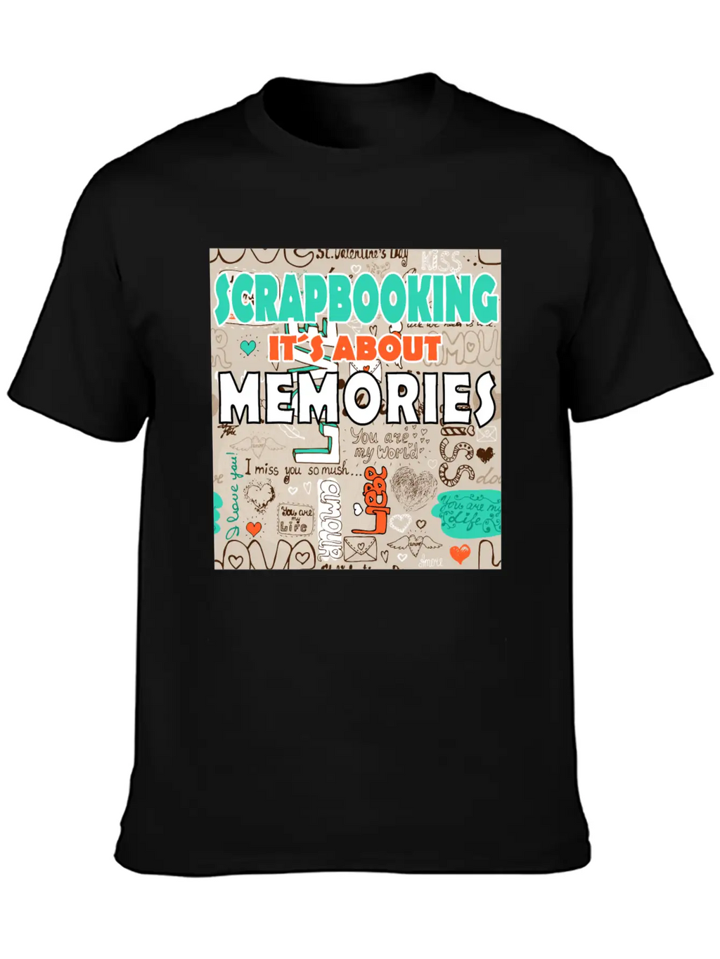 Srcapbooking It's About Memories Unisex Casual T-Shirt – Clean Design For Daily Comfort