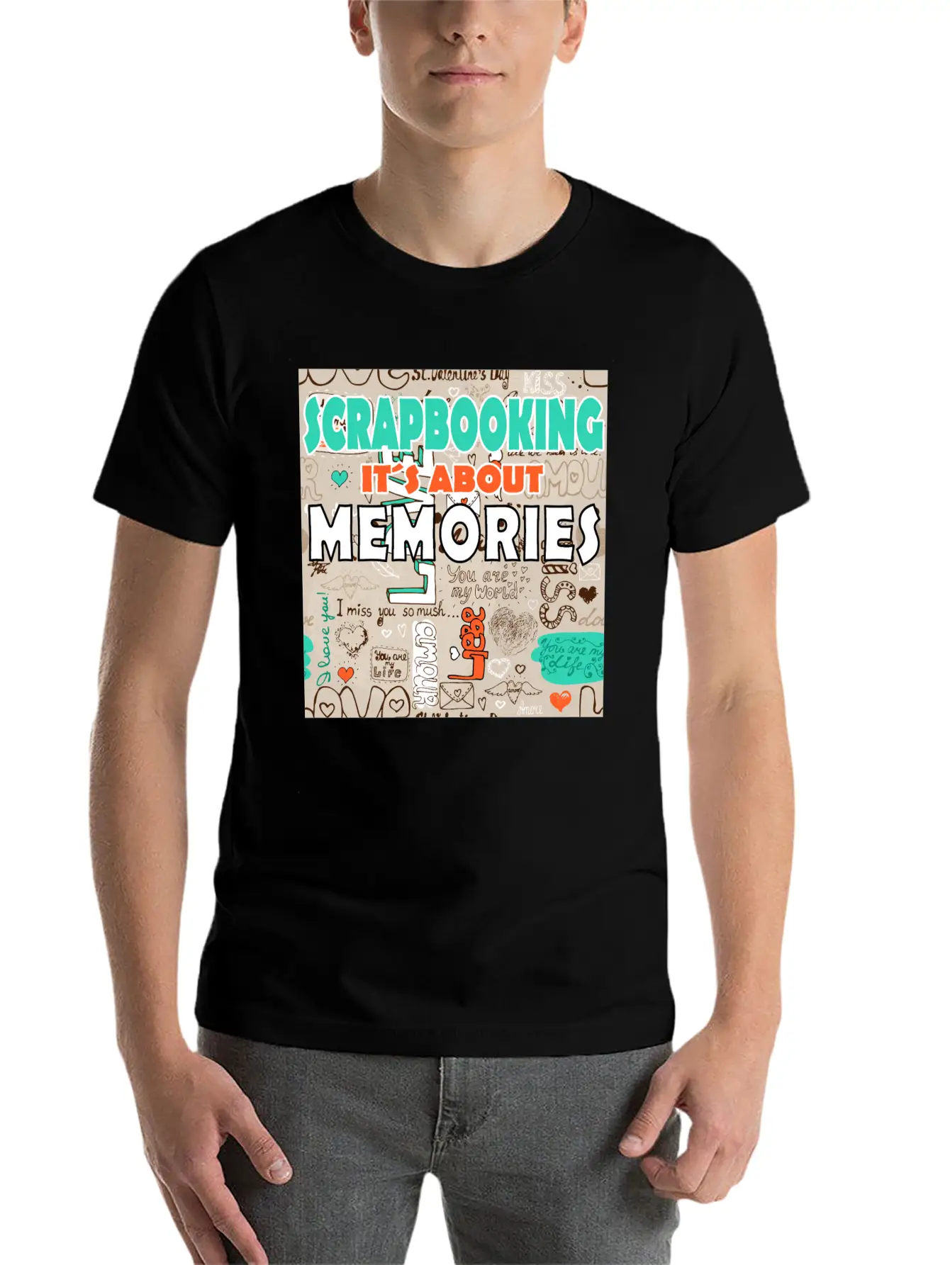 Srcapbooking It's About Memories Unisex Casual T-Shirt – Clean Design For Daily Comfort