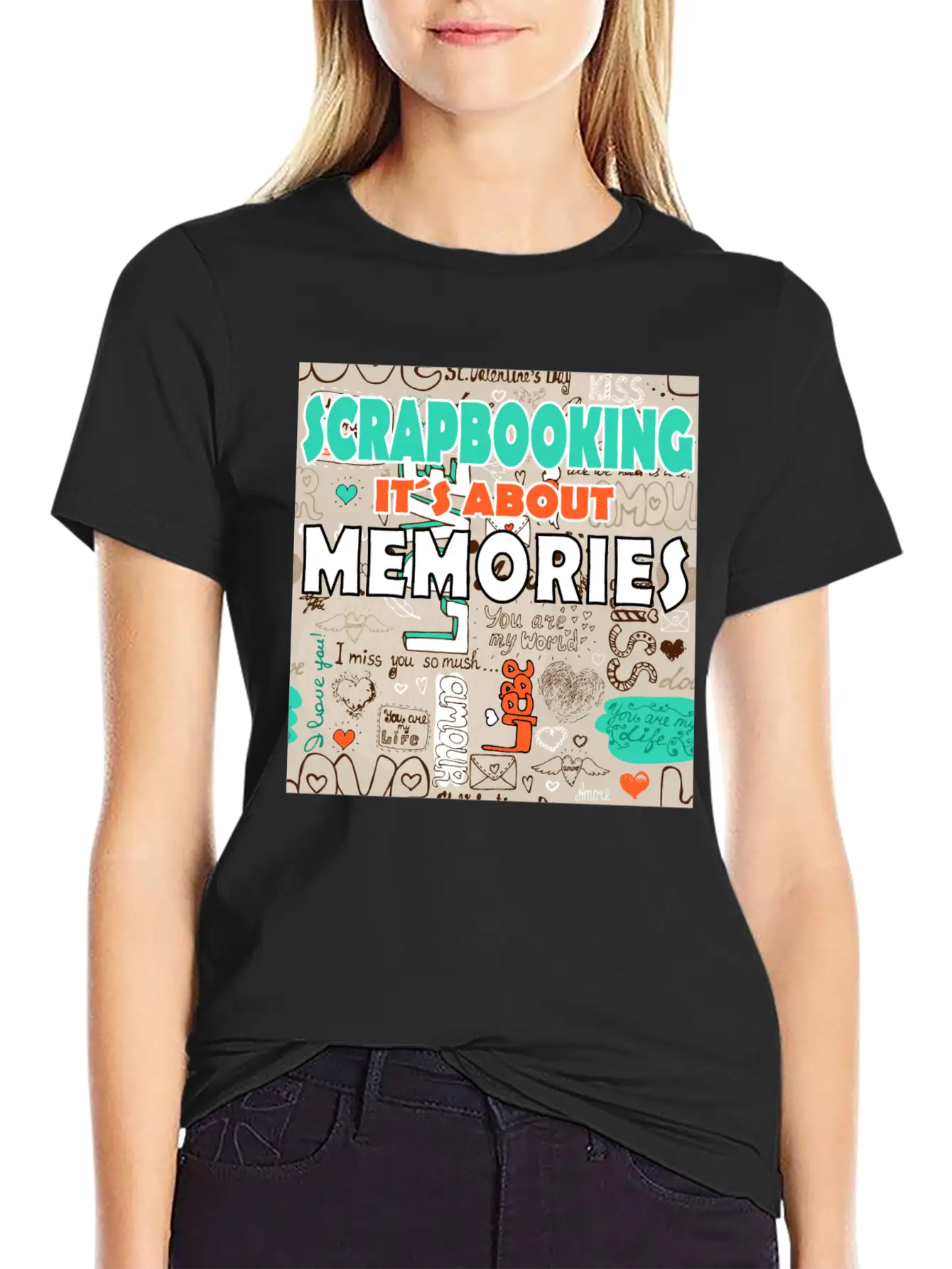 Srcapbooking It's About Memories Unisex Casual T-Shirt – Clean Design For Daily Comfort