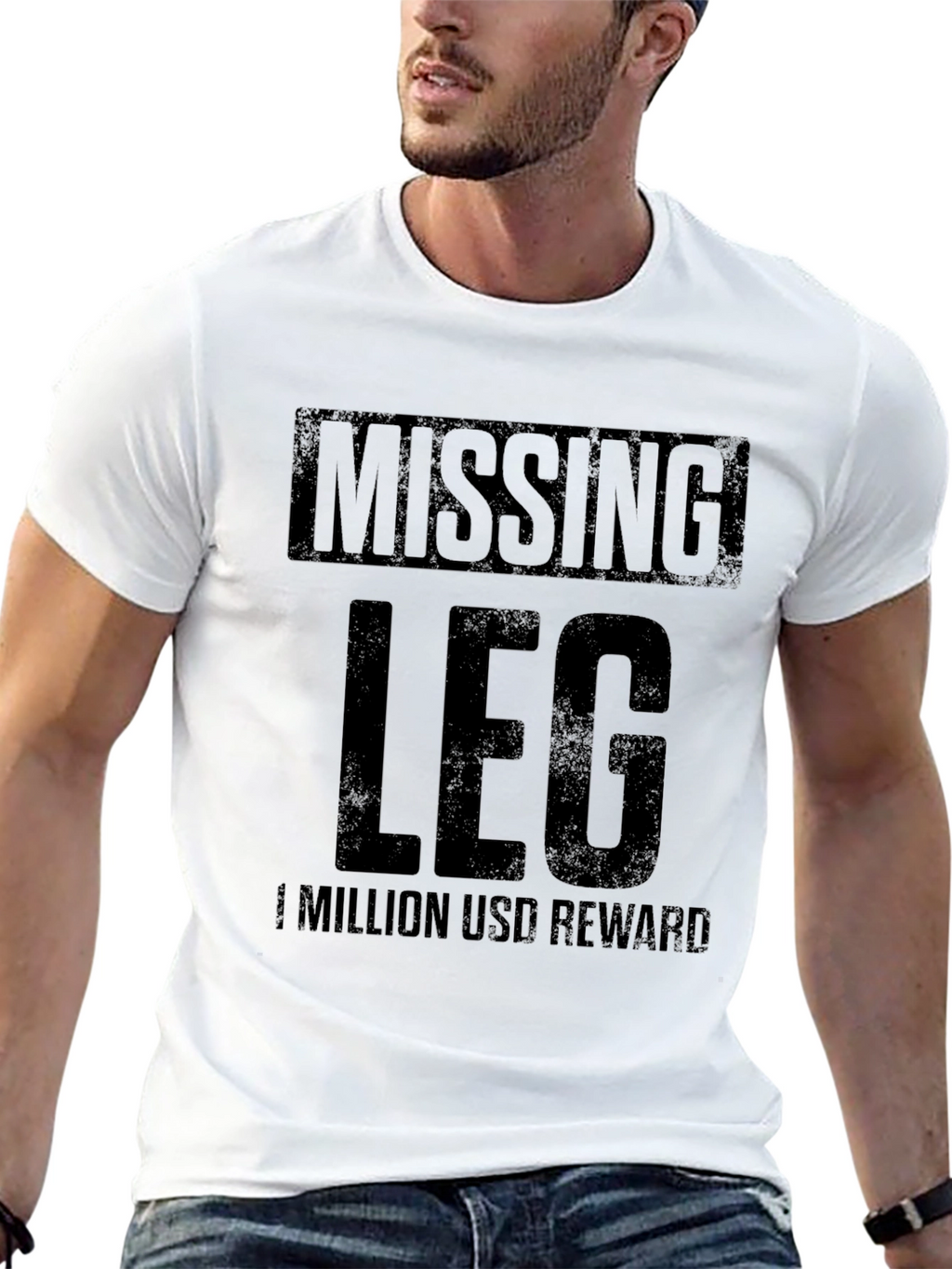 Funny Missing Leg T-Shirt 1 Million USD Reward