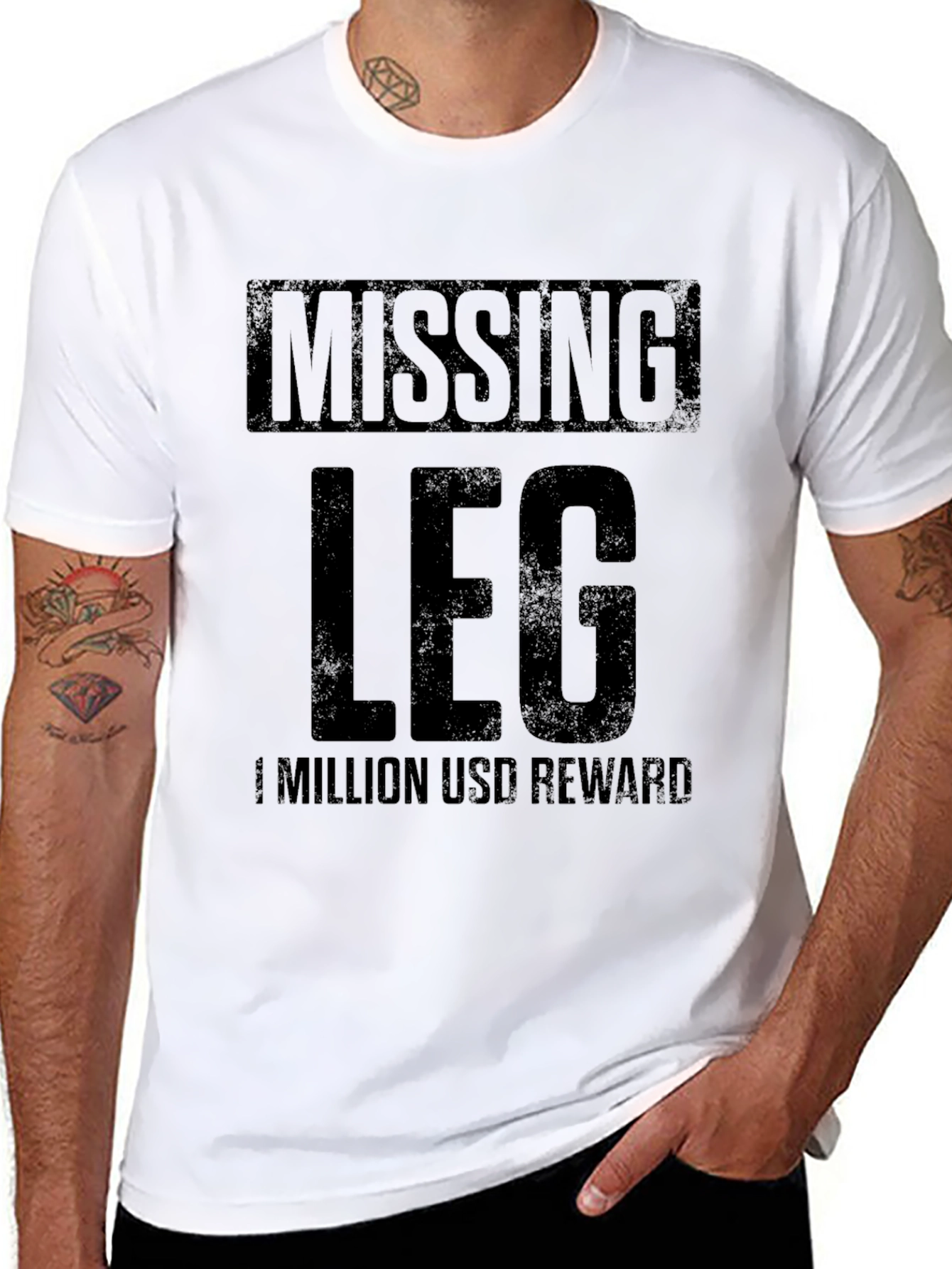 Funny Missing Leg T-Shirt 1 Million USD Reward