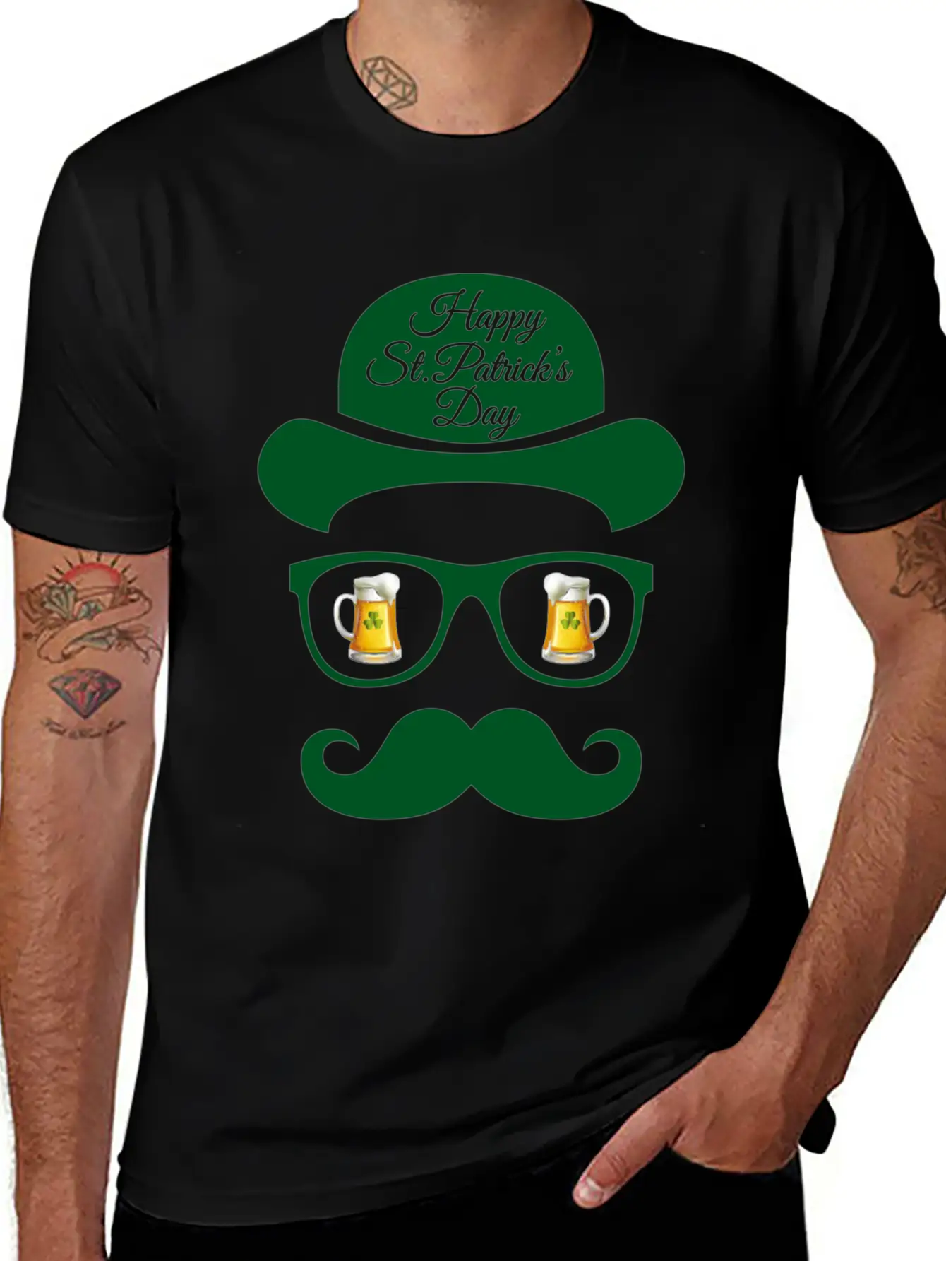 St Patrick S Day Shadow Face Man Classic Cotton Tee – Unisex Comfort For Any Season