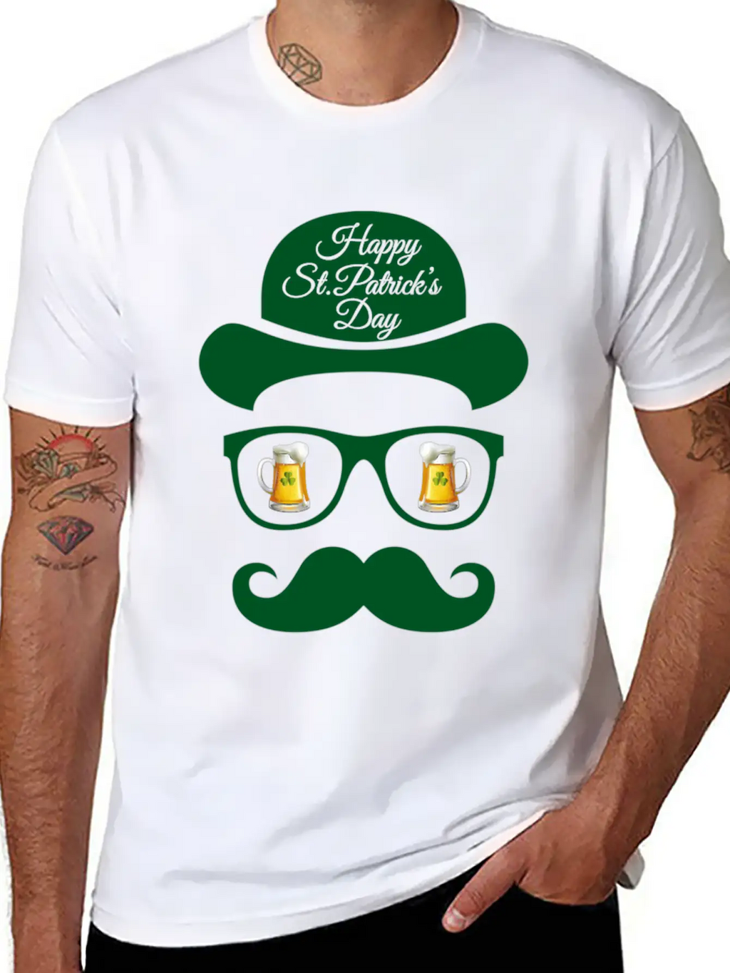 St Patrick S Day Shadow Face Man Classic Cotton Tee – Unisex Comfort For Any Season
