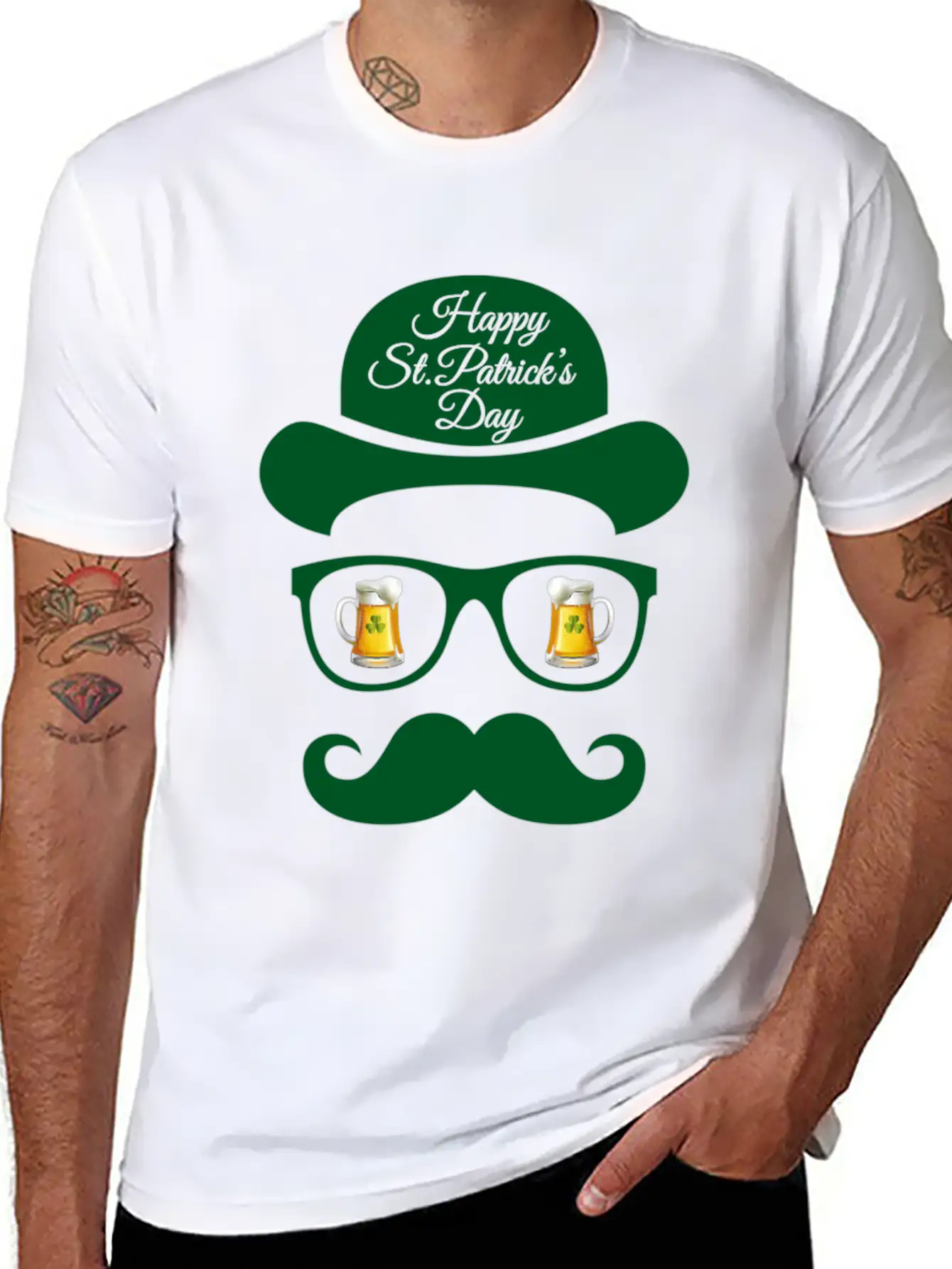 St Patrick S Day Shadow Face Man Classic Cotton Tee – Unisex Comfort For Any Season