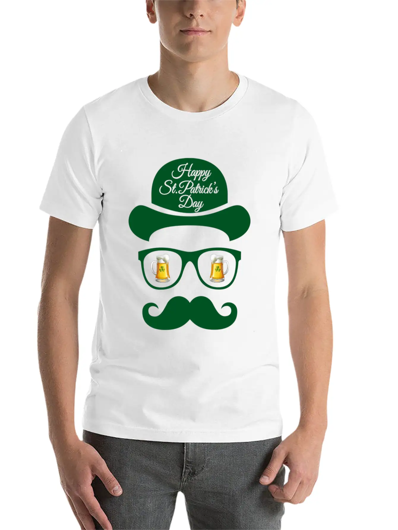 St Patrick S Day Shadow Face Man Classic Cotton Tee – Unisex Comfort For Any Season