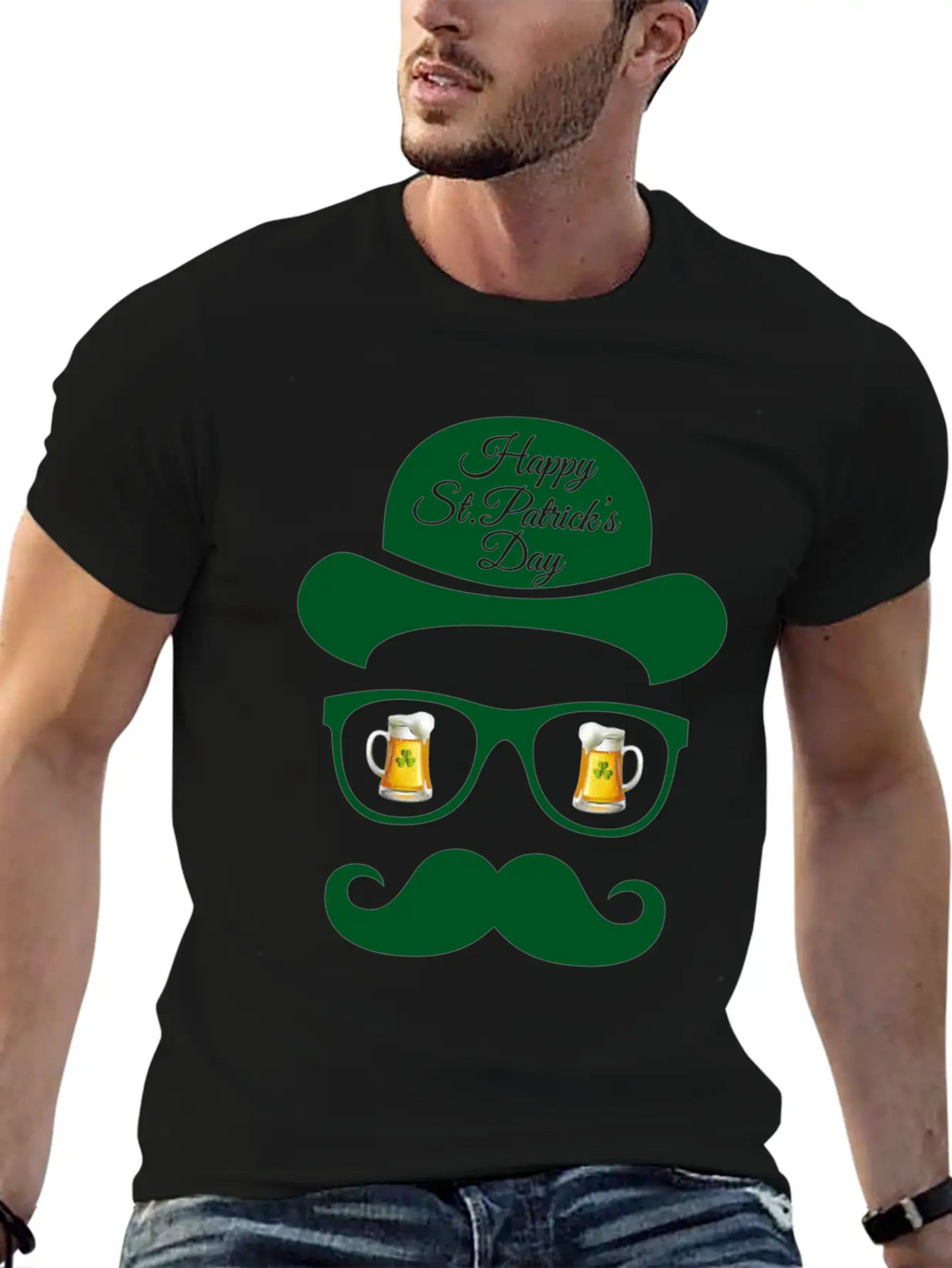 St Patrick S Day Shadow Face Man Classic Cotton Tee – Unisex Comfort For Any Season