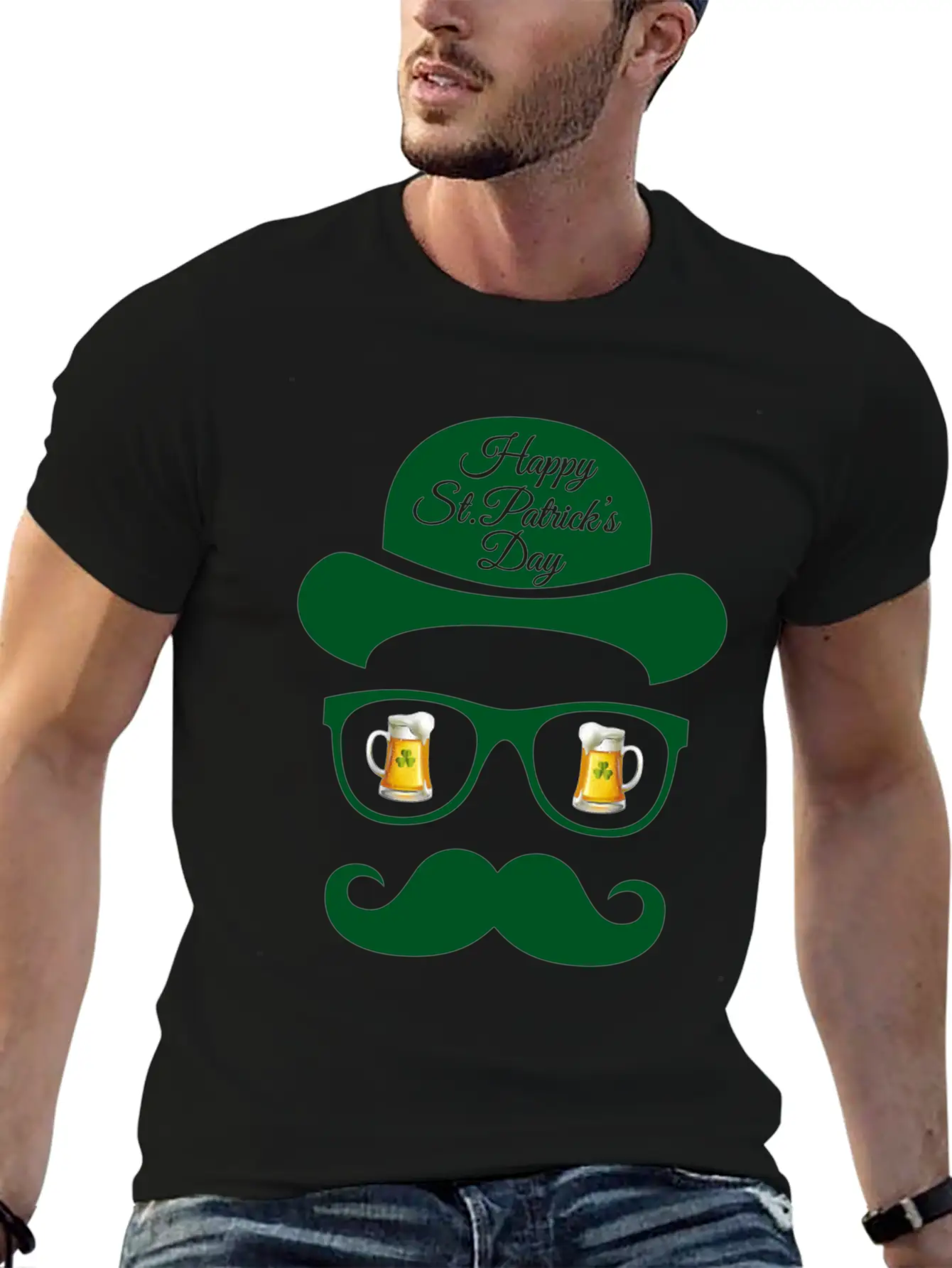 St Patrick S Day Shadow Face Man Classic Cotton Tee – Unisex Comfort For Any Season