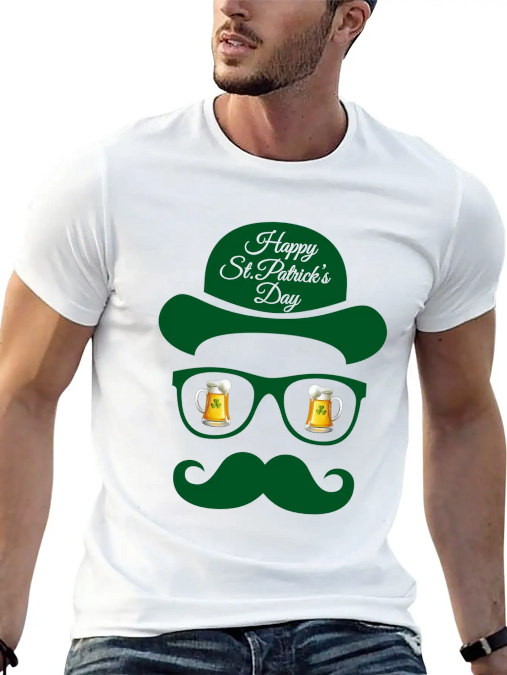 St Patrick S Day Shadow Face Man Classic Cotton Tee – Unisex Comfort For Any Season