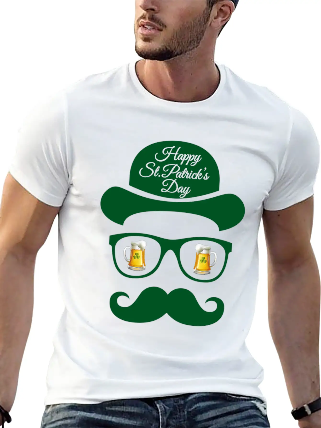 St Patrick S Day Shadow Face Man Classic Cotton Tee – Unisex Comfort For Any Season